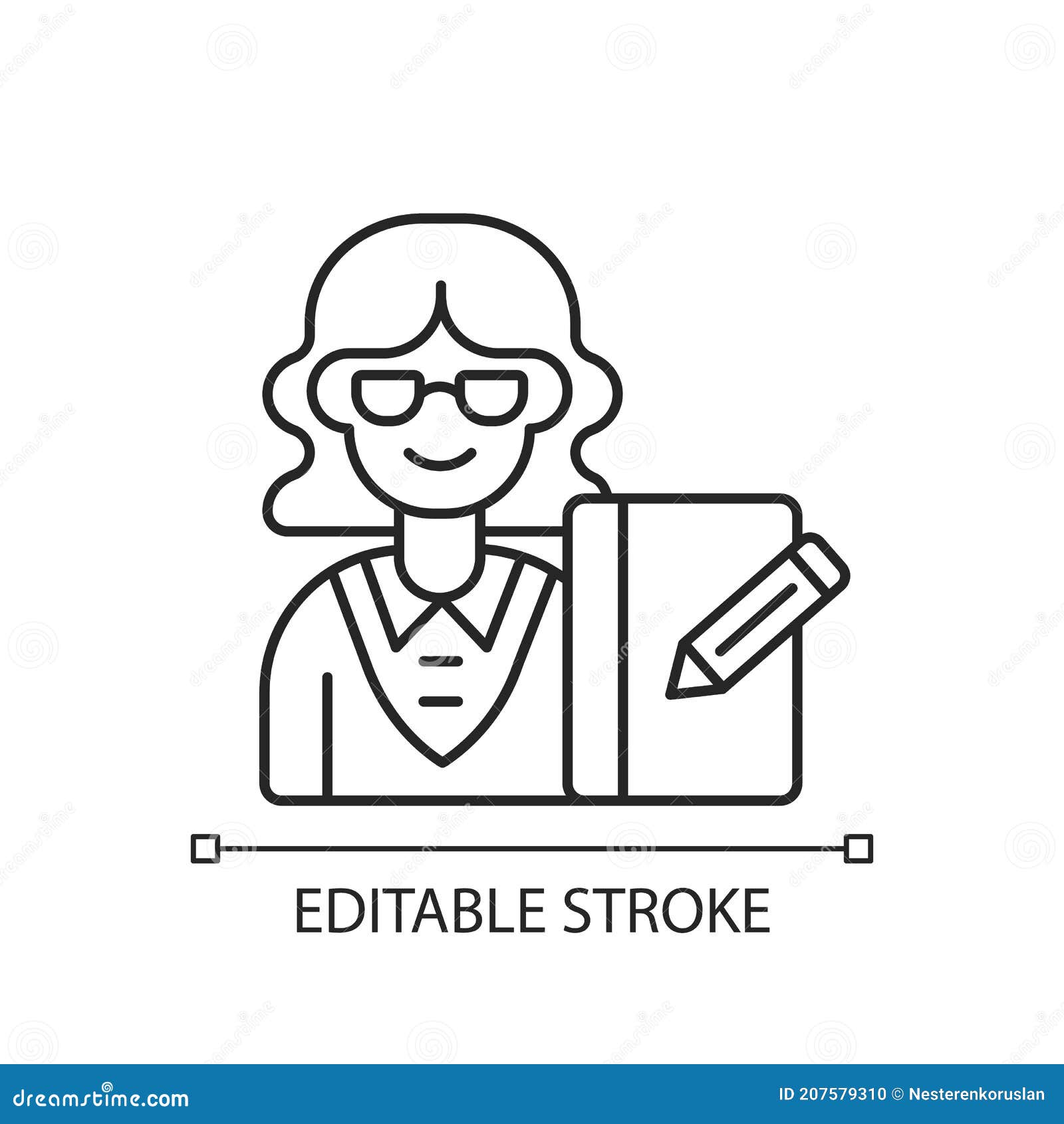 Secretary linear icon stock illustration. Illustration of personal ...