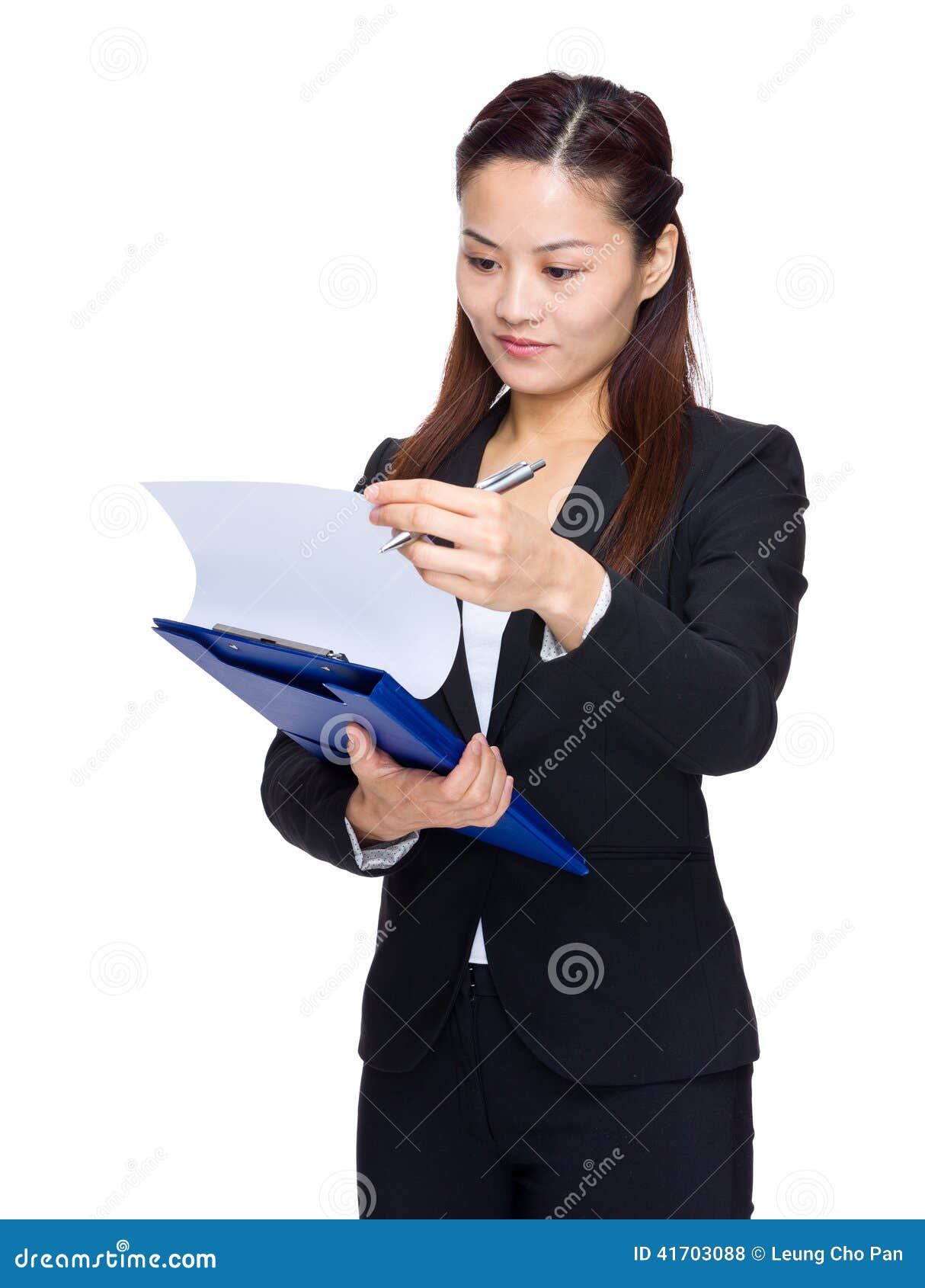 Secretary Look At Clipboard Stock Photo Image of folder, boss 41703088