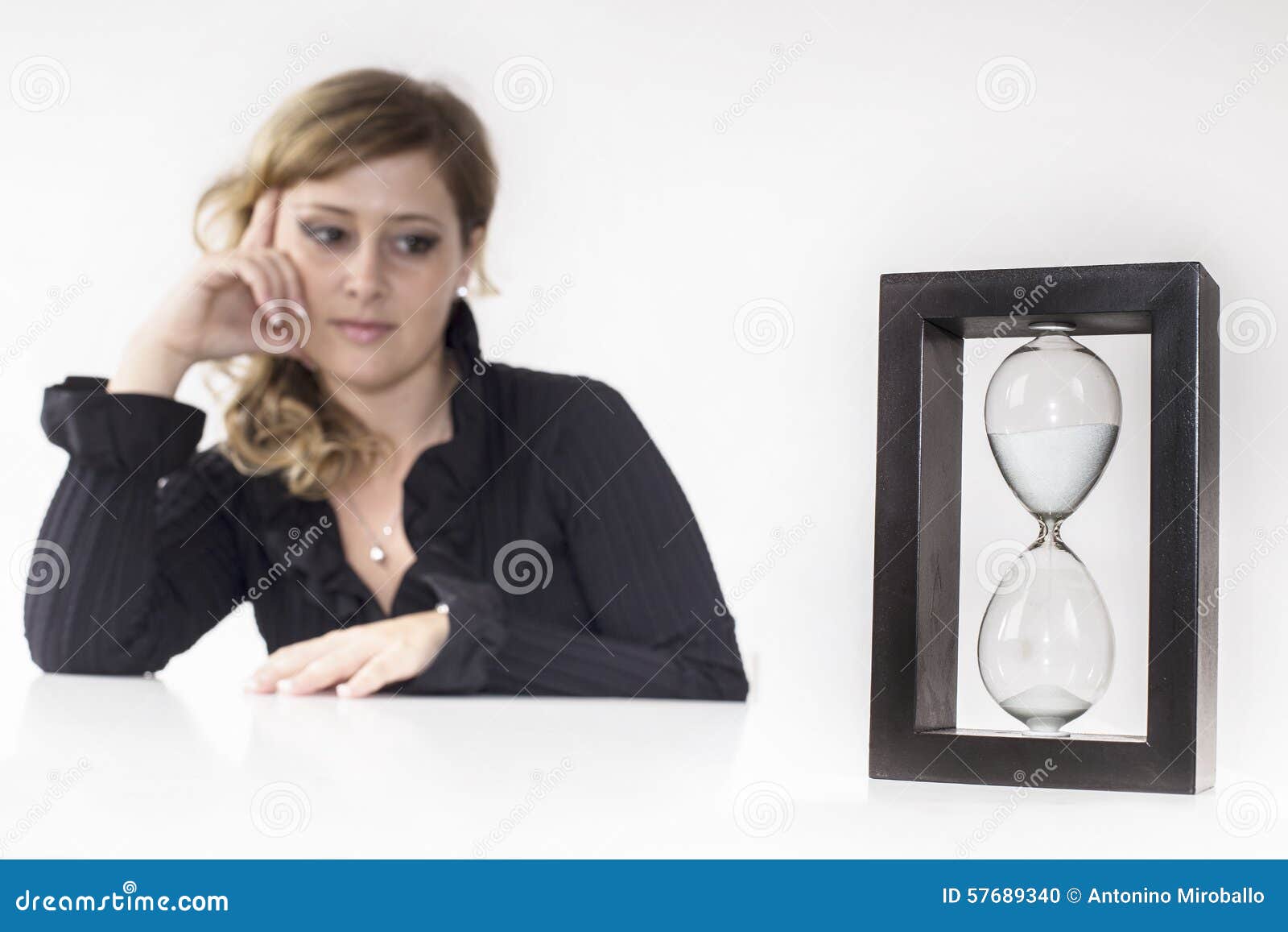 Secretary Look an Hourglass Stock Photo Image of young, investment