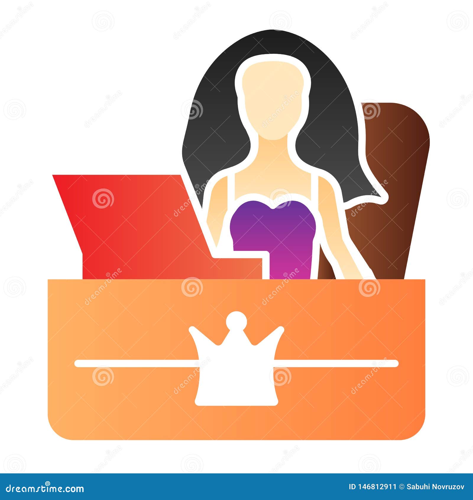 Secretary Office Flat Icon Girl Employer Color Icons In Trendy