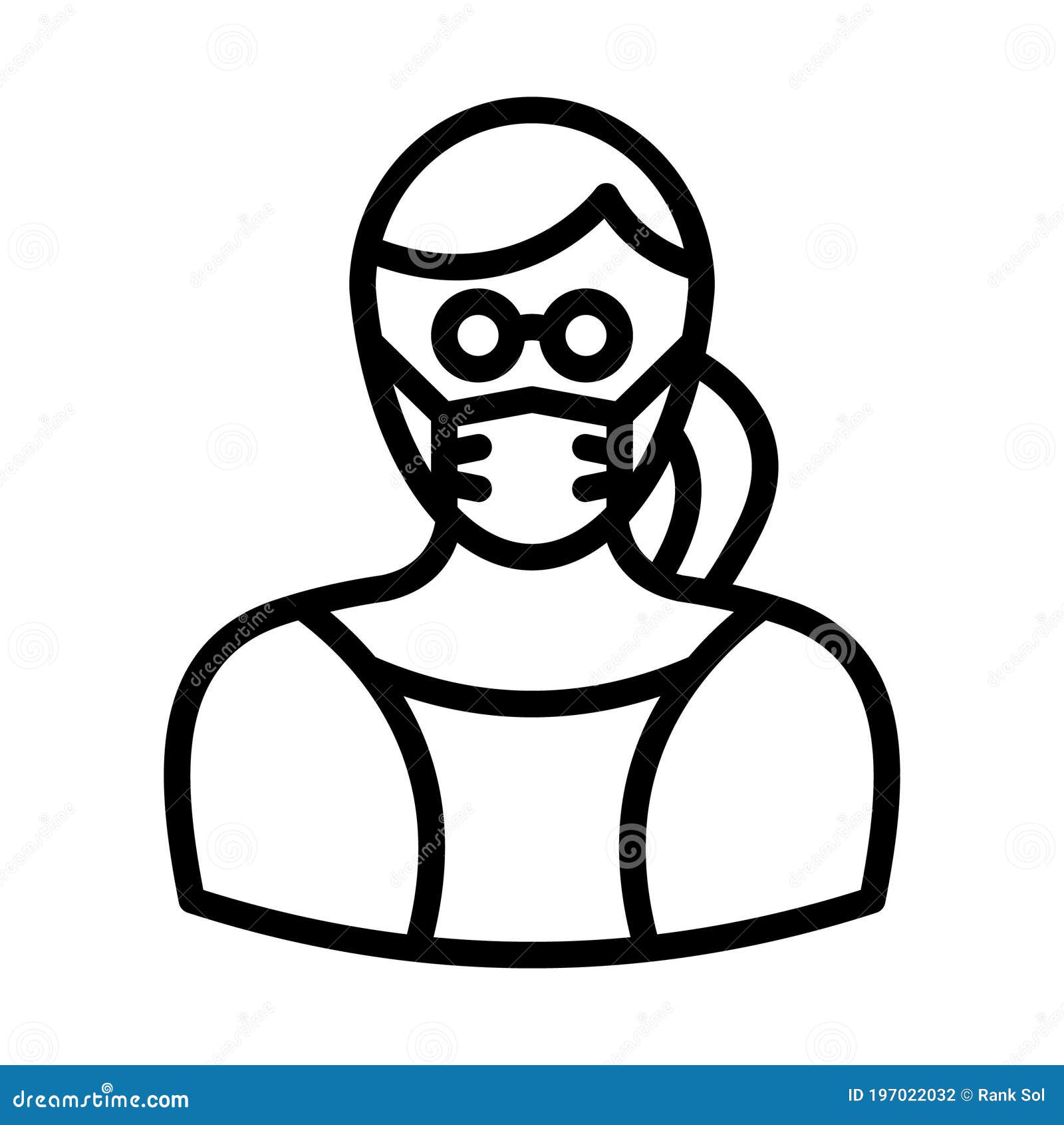 secretary wearing mask  icon which can easily modify or edit