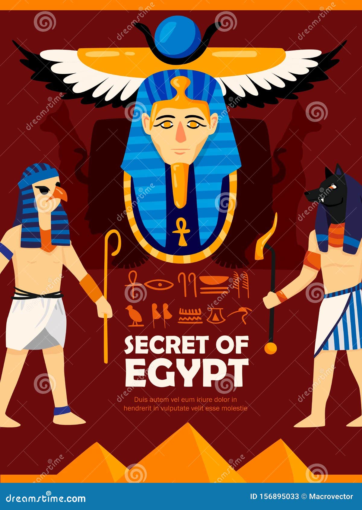 Secrets of Egypt Poster stock vector. Illustration of ancient 156895033