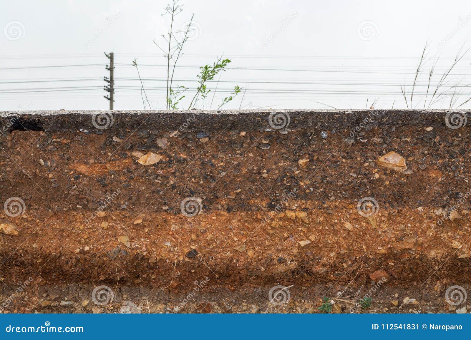 Section the Curb Layers of Soil and Rock. Caused by the Collapse Stock