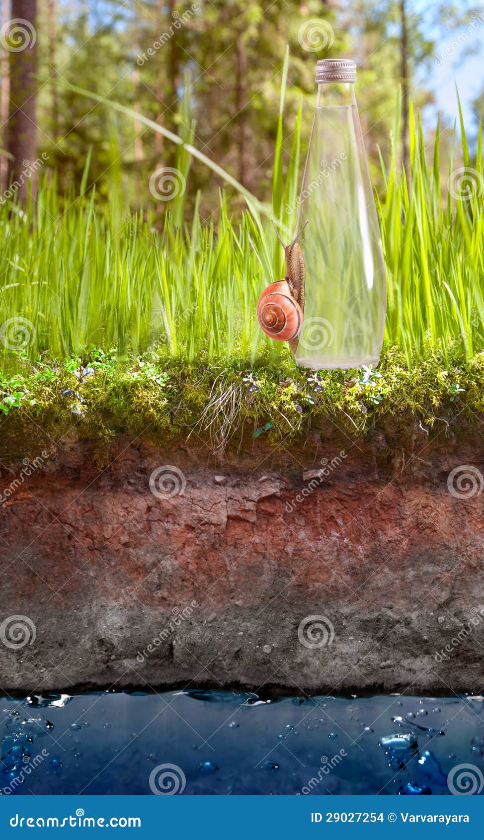 Section of Earth with a Bottle Stock Photo Image of backgrounds