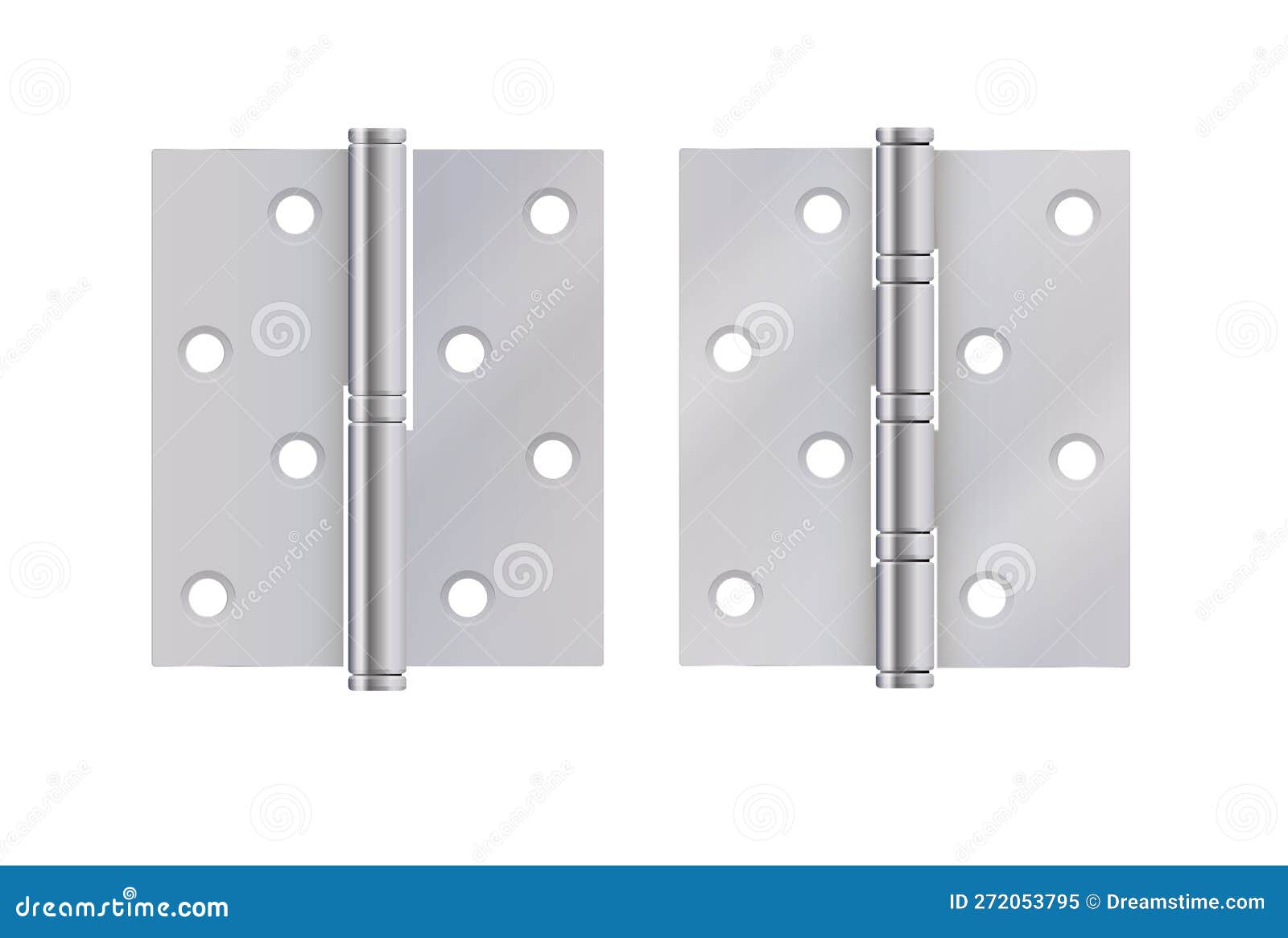 Section of Steel Door Hinges. Door Hinges Vector Stock Vector