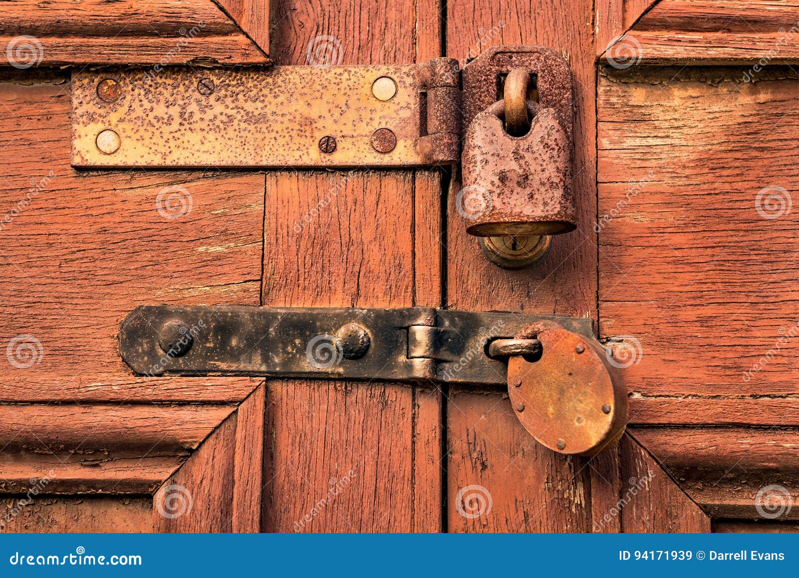 Secure stock image. Image of hasp, building, closed, metal 94171939