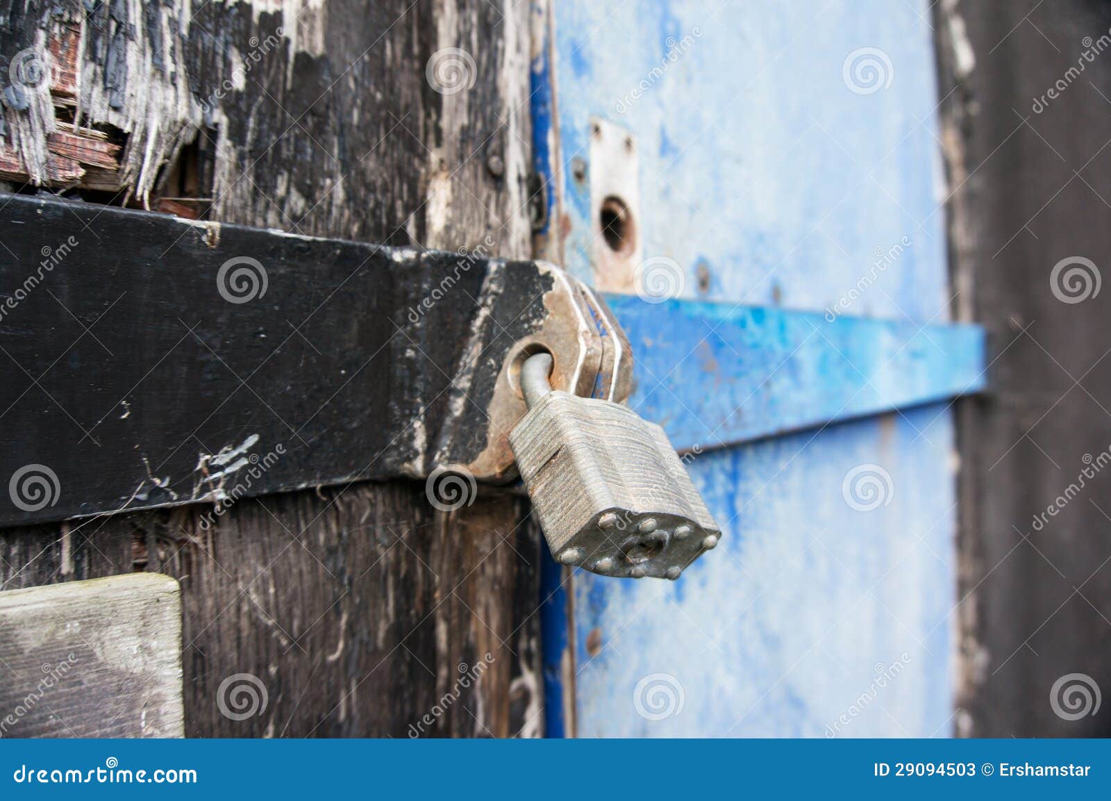 Secure Padlock on a Building Stock Image Image of selective, store