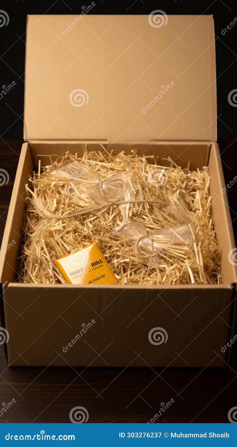 Secure Shipping Open Corrugated Box with Sawdust, Ready for
