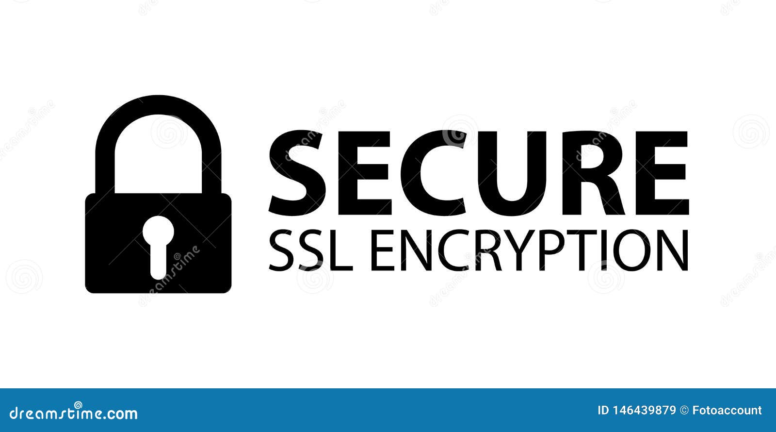 Secure SSL Encryption Banner - Vector Illustration - Isolated on White