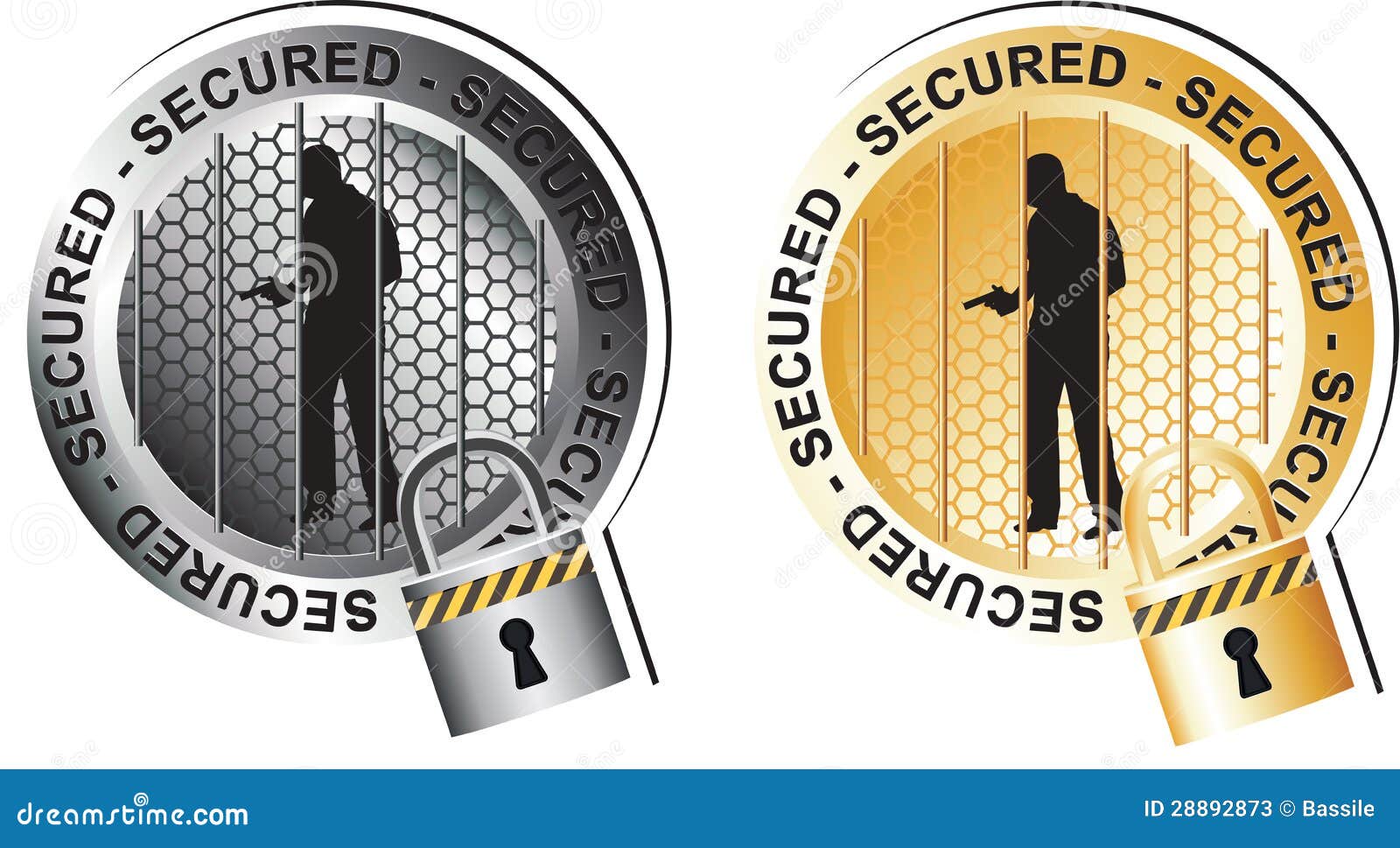 secured armed man sign