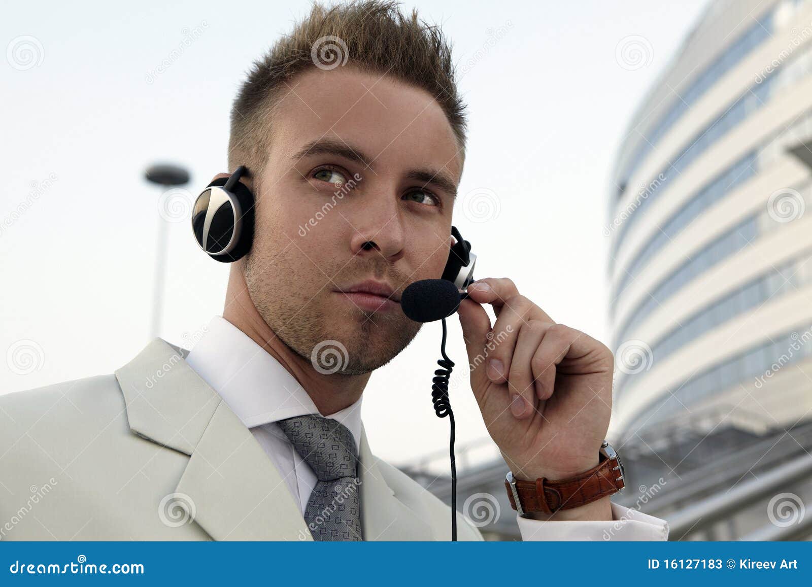 Security Agent Watching Downtown Area Stock Image Image of national