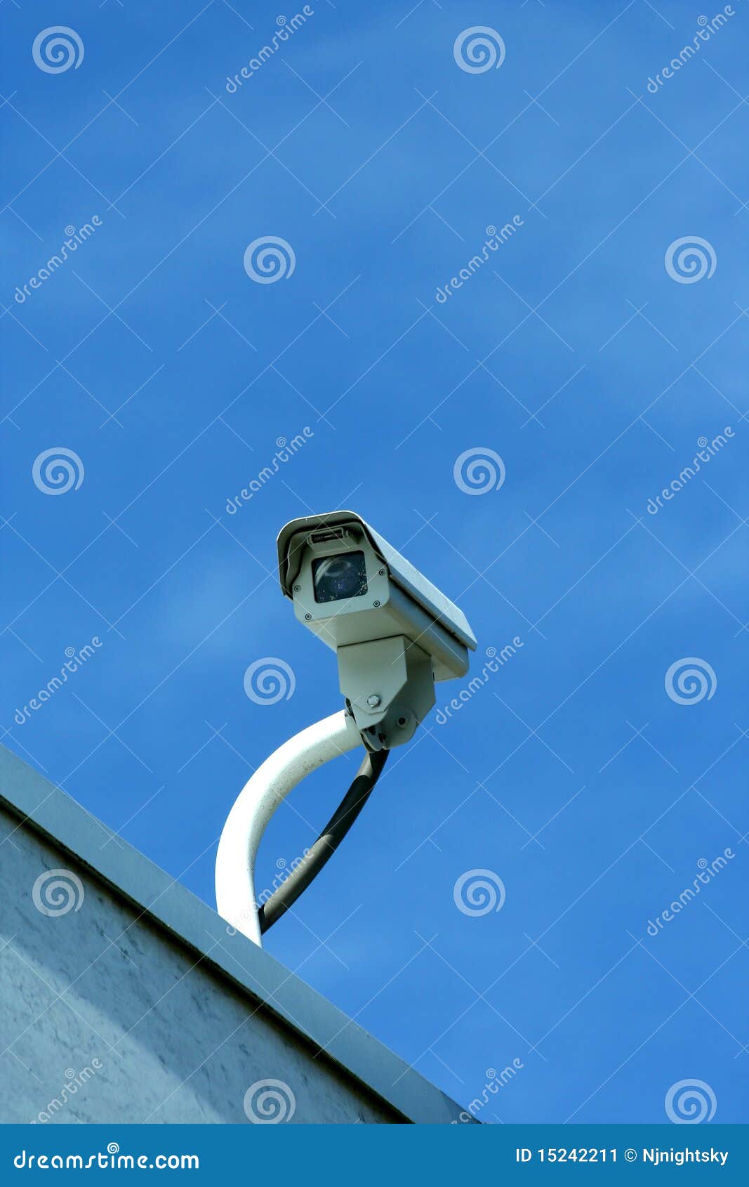 Security Camera Against Blue Sky Stock Image Image of technology