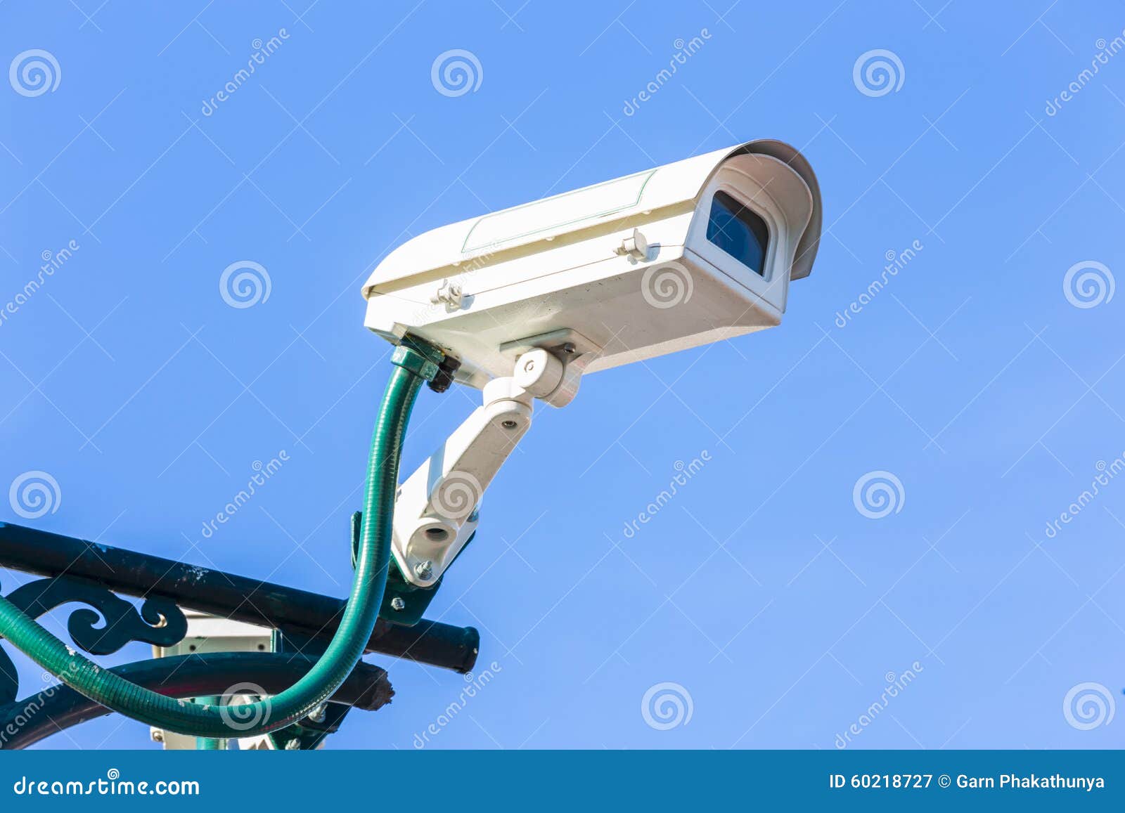 The Security Camera Against Blue Sky Stock Image Image of monitoring