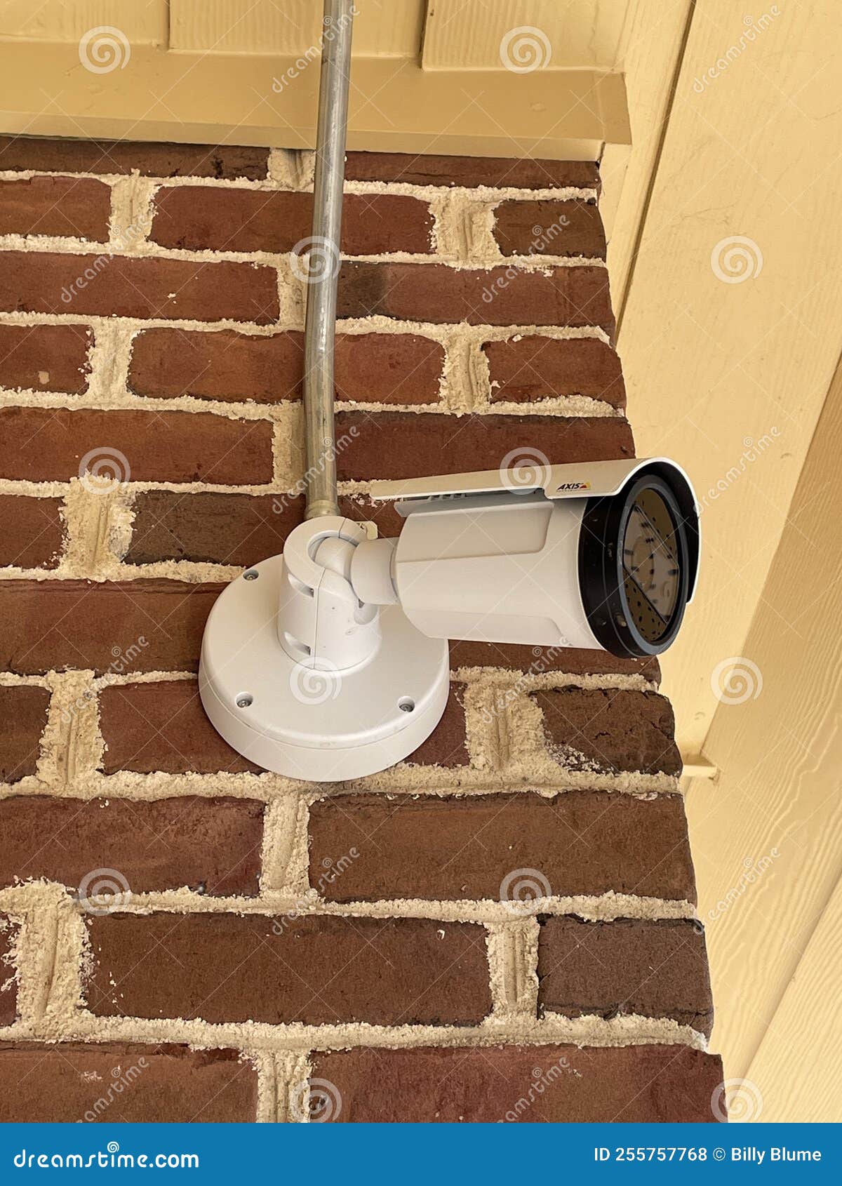 Security Camera on a Brick Wall Stock Photo Image of safety, view 255757768