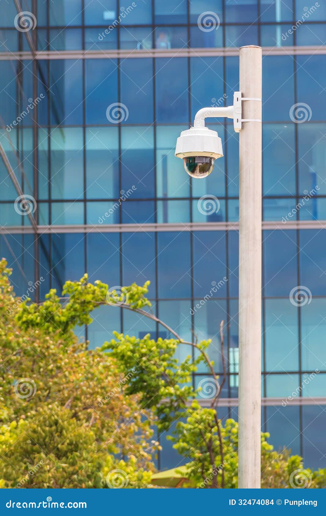 Security Camera with Building Background, CCTV Stock Photo Image of