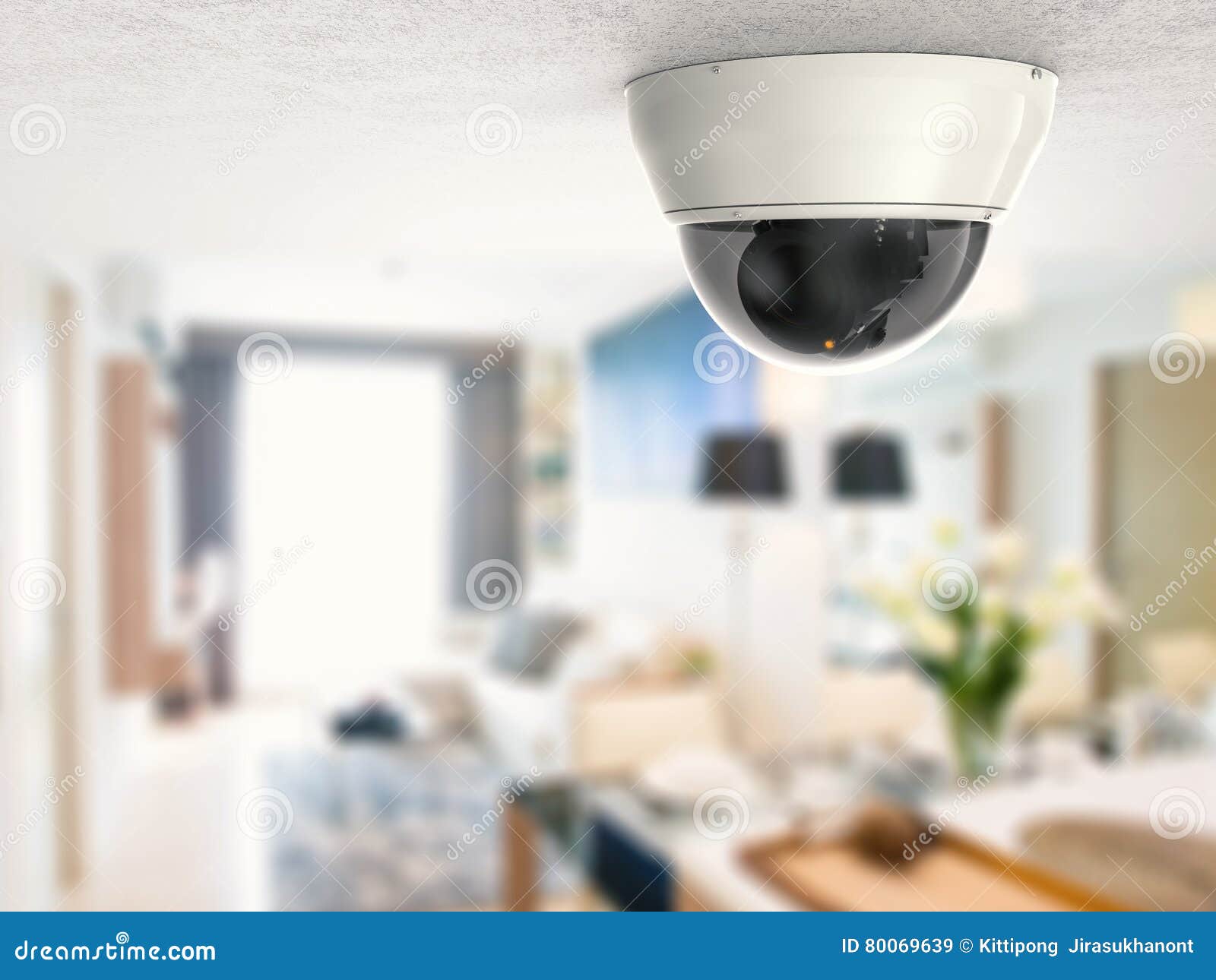 Security Camera or Cctv Camera on Ceiling Stock Image Image of