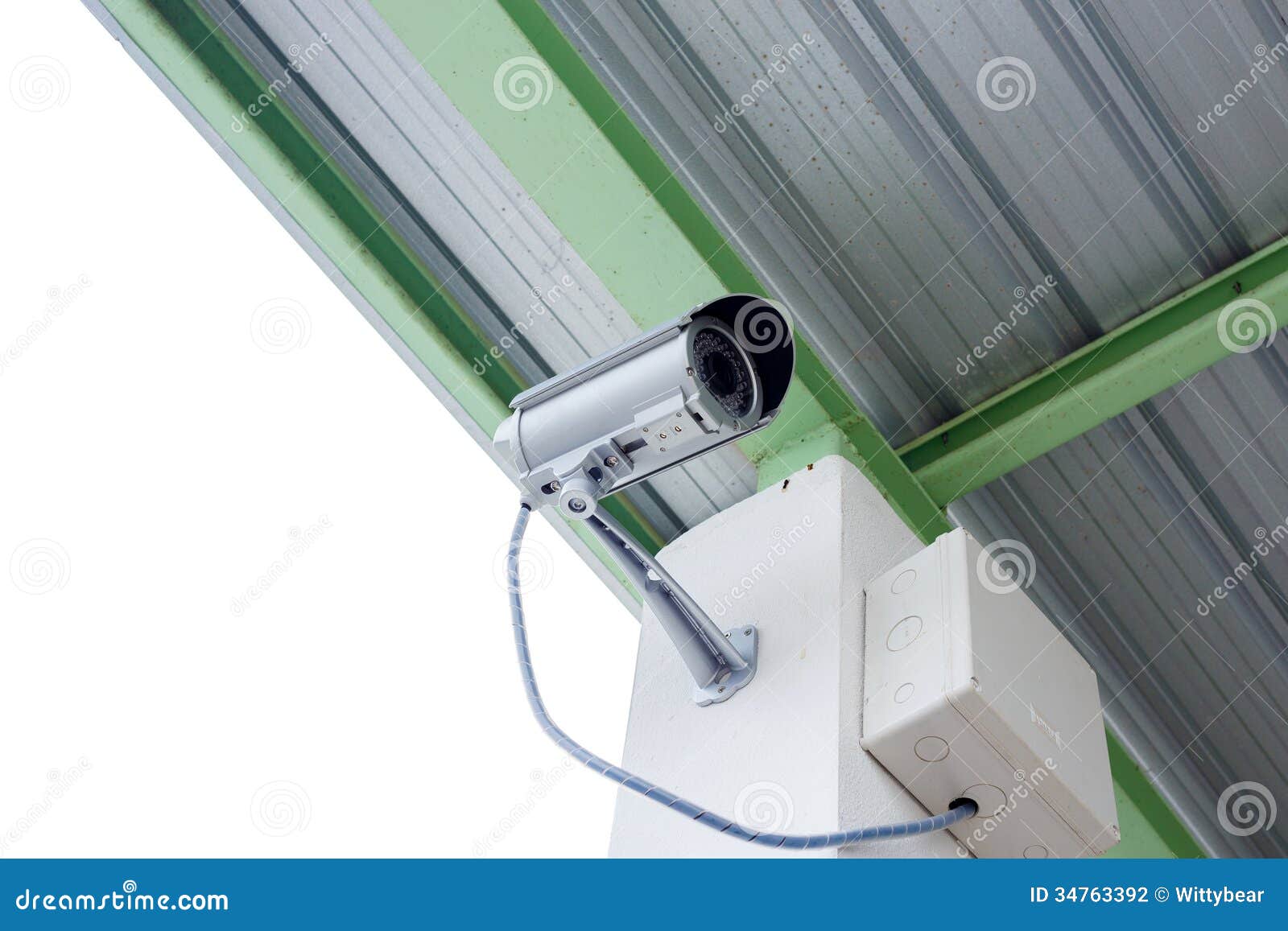 Security Camera Cctv Under Roof in Factory Stock Photo Image of safe