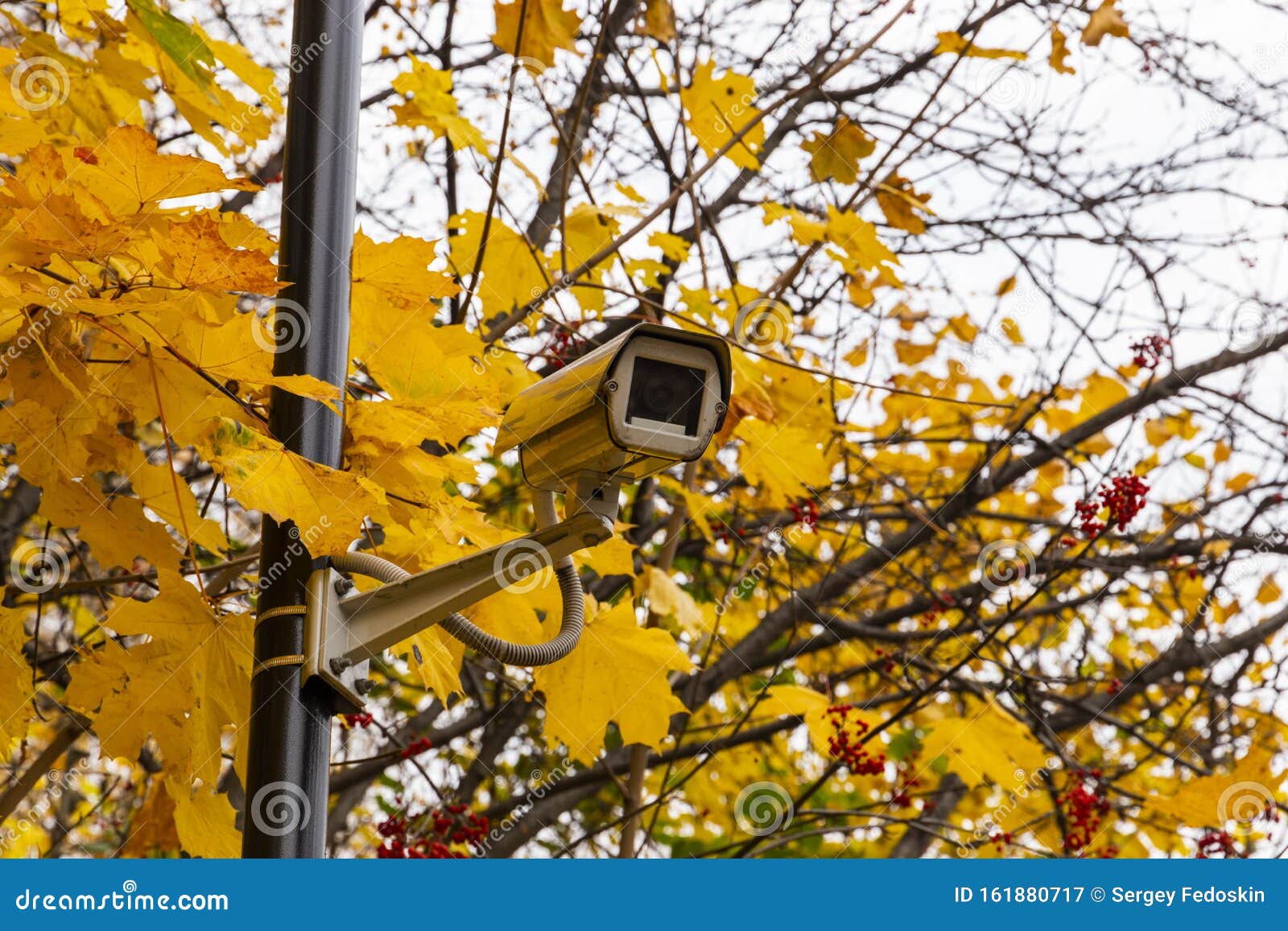 Security Camera in a Street Stock Image Image of building