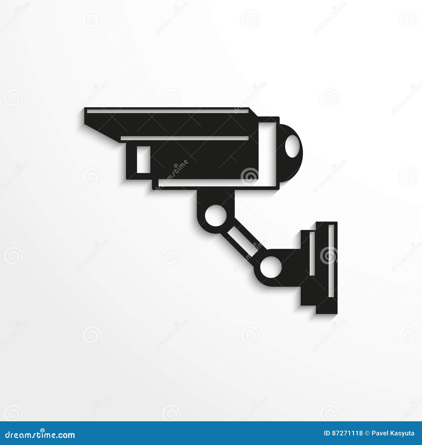 Security Camera. Vector Illustration. Black and White View. Stock
