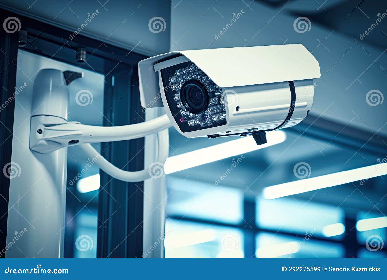 Security CCTV Camera in Office Building. Generative AI Stock