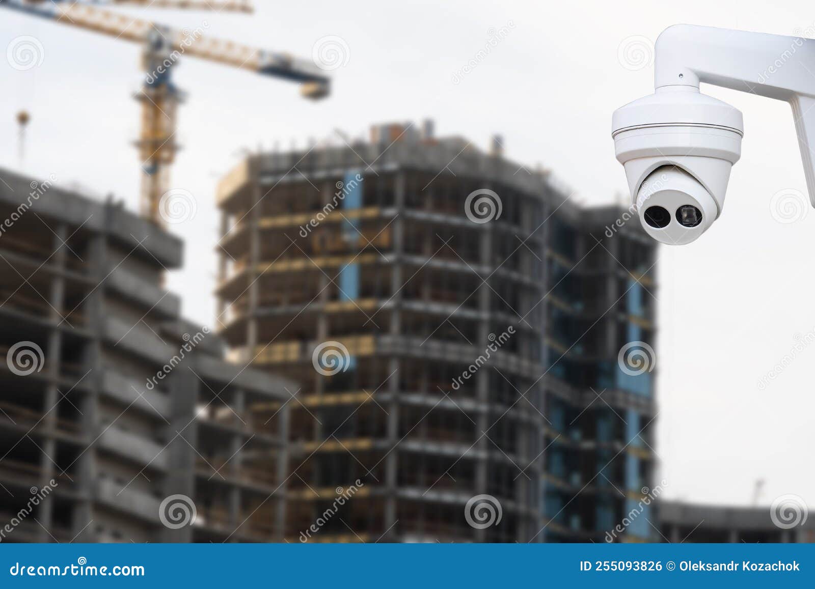 Security Cctv Camera or Surveillance System with Construction Site on