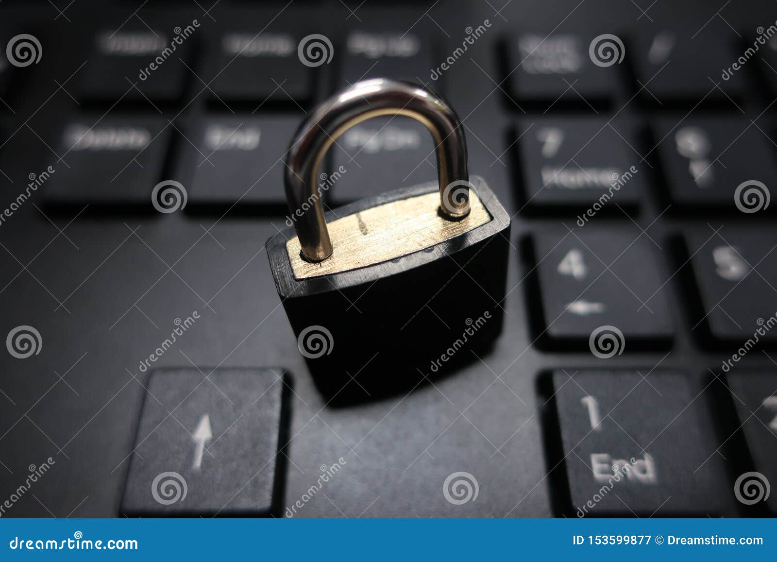 security closed cadena on a black computer keyboard