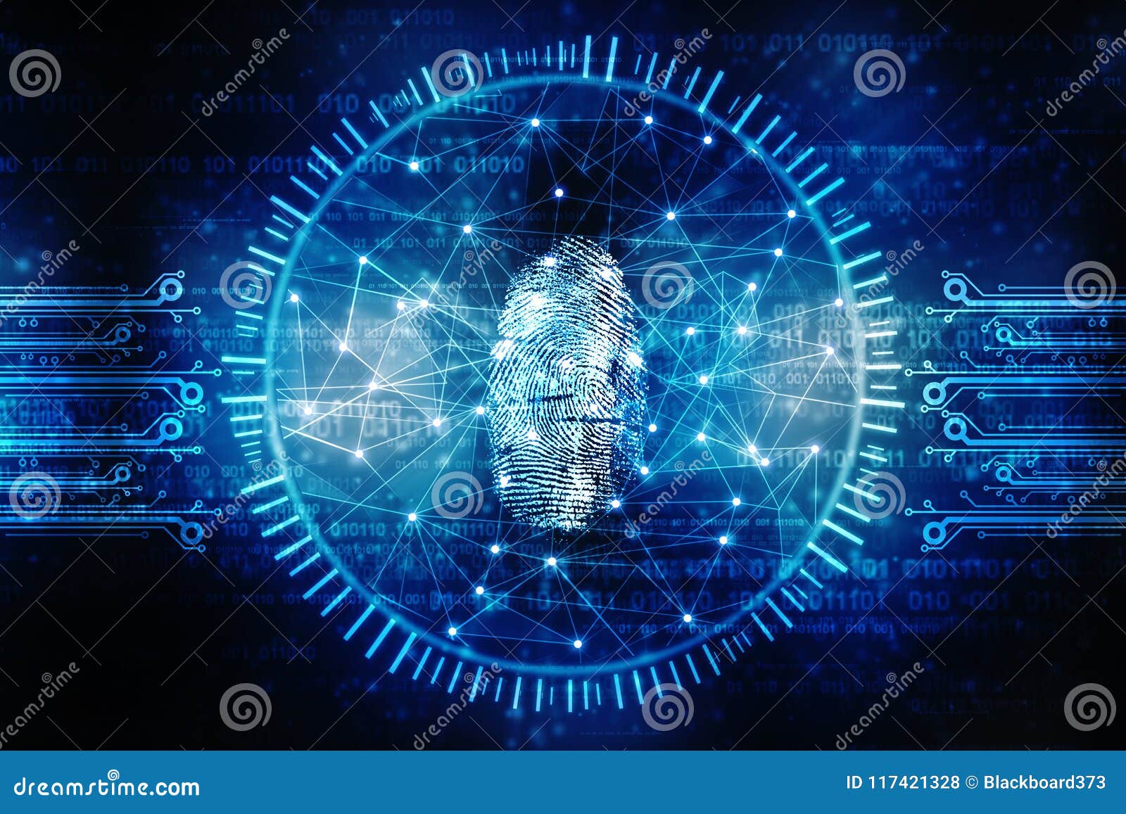 cyber security concept, concept of internet security, fingerprint on digital background