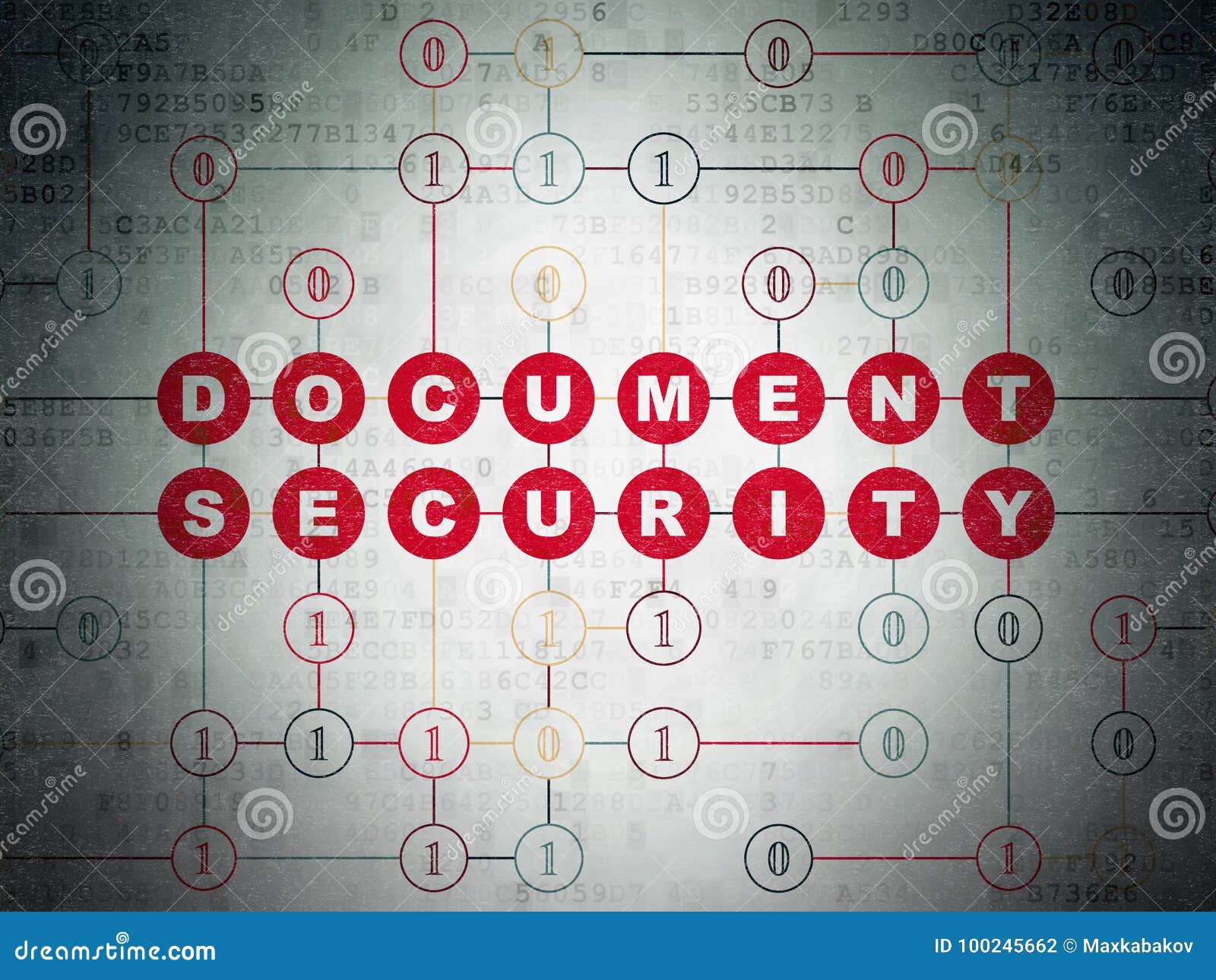 Security Concept Document Security On Digital Data Paper Background Stock Illustration