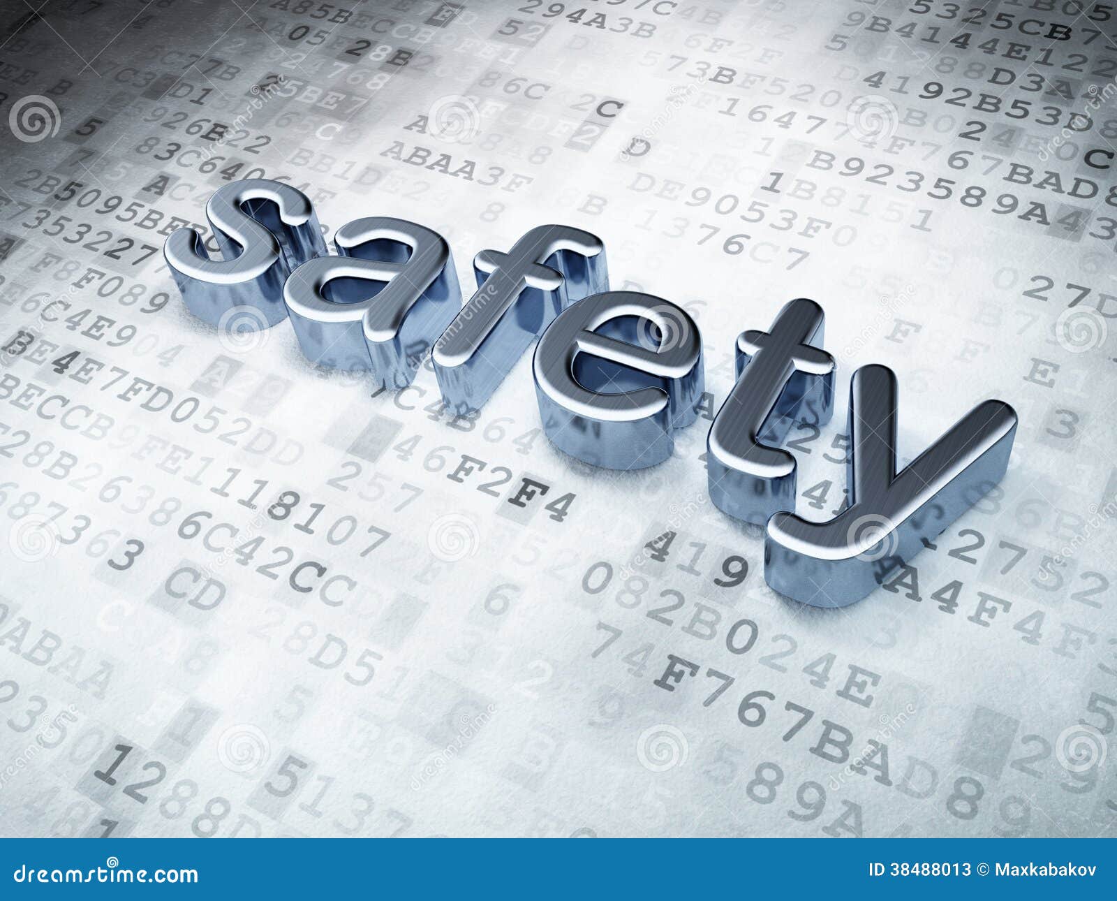Security Concept Silver Safety on Digital Stock Illustration