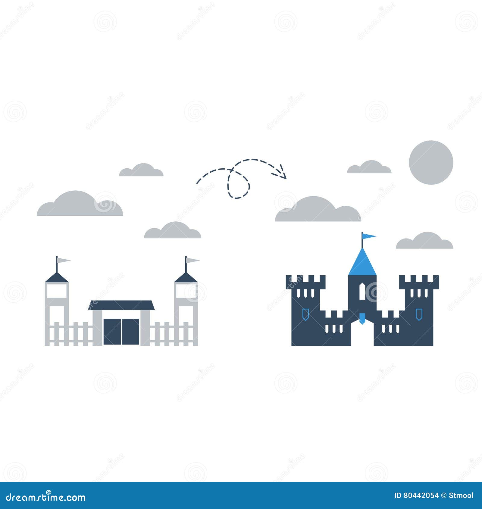 Security Difference, Safety Idea, Upgrade Level Stock Vector Illustration of guard, fortress