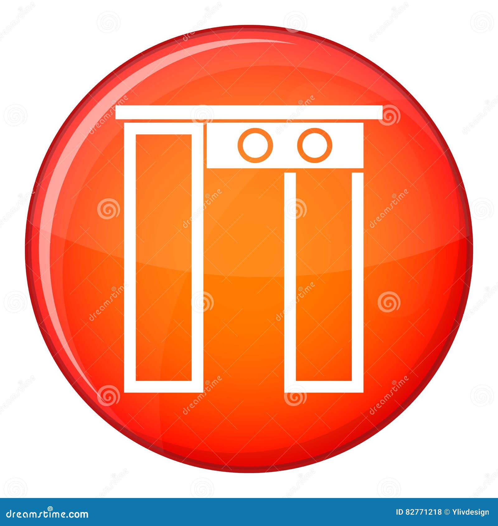 Security Gate At Airport Icon, Flat Style Stock Vector - Illustration