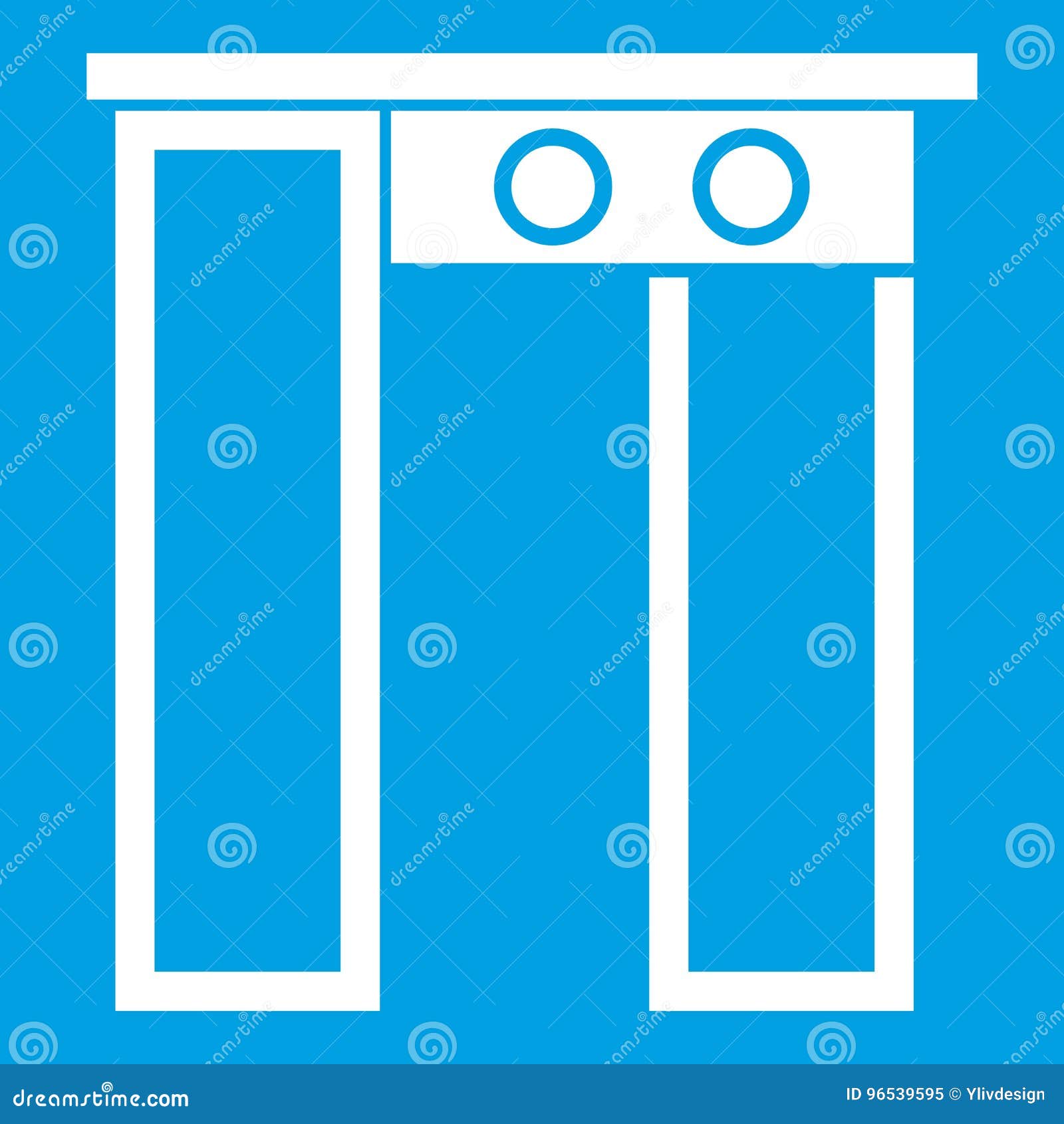 Security Gate At Airport Icon White Stock Vector - Illustration of