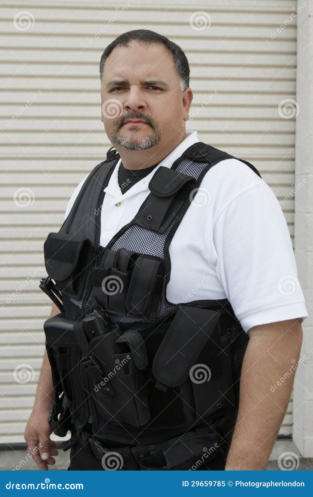 security guard in bulletproof vest