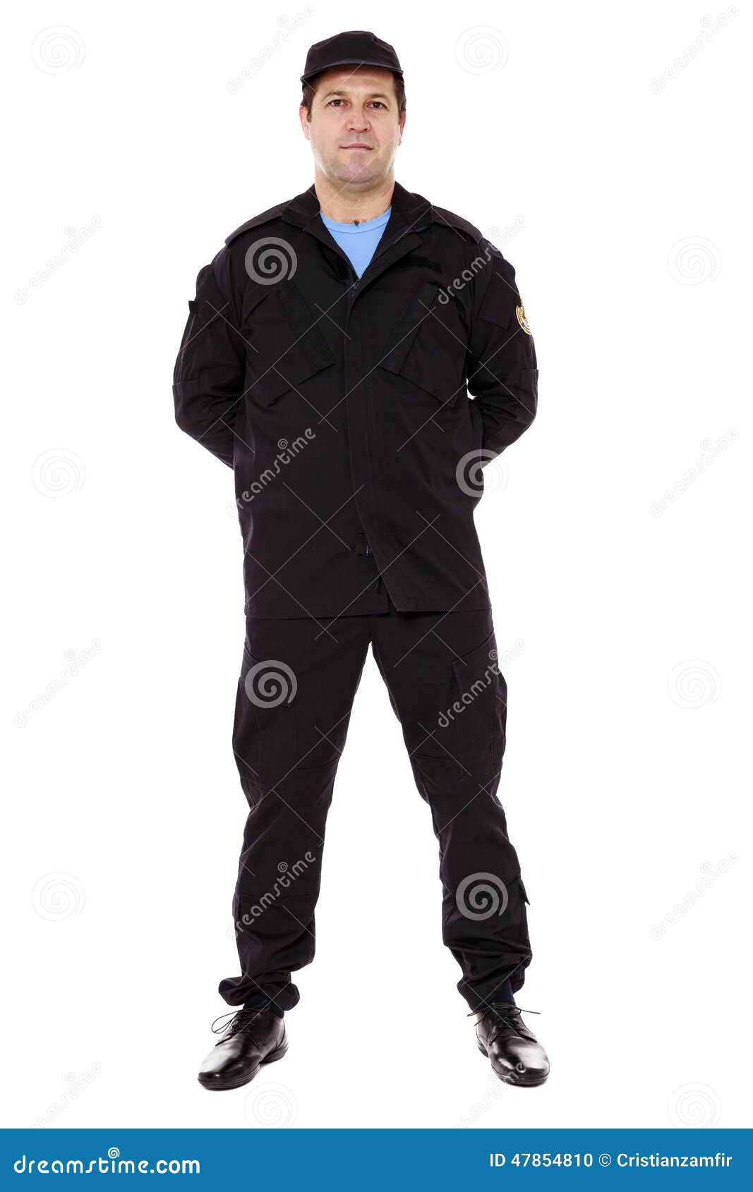 security guard full body  on white