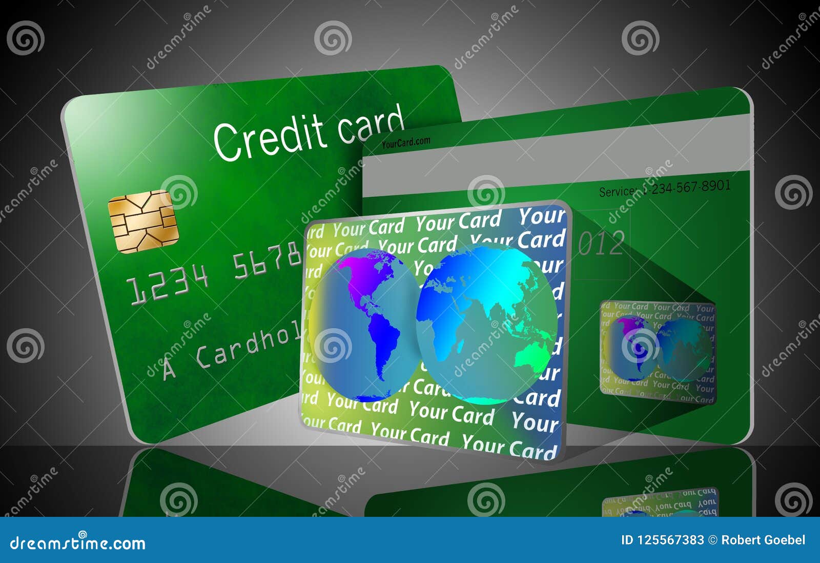 A Security Hologram On A Credit Card Is Seen Here. Stock Illustration - Illustration of numbers ...