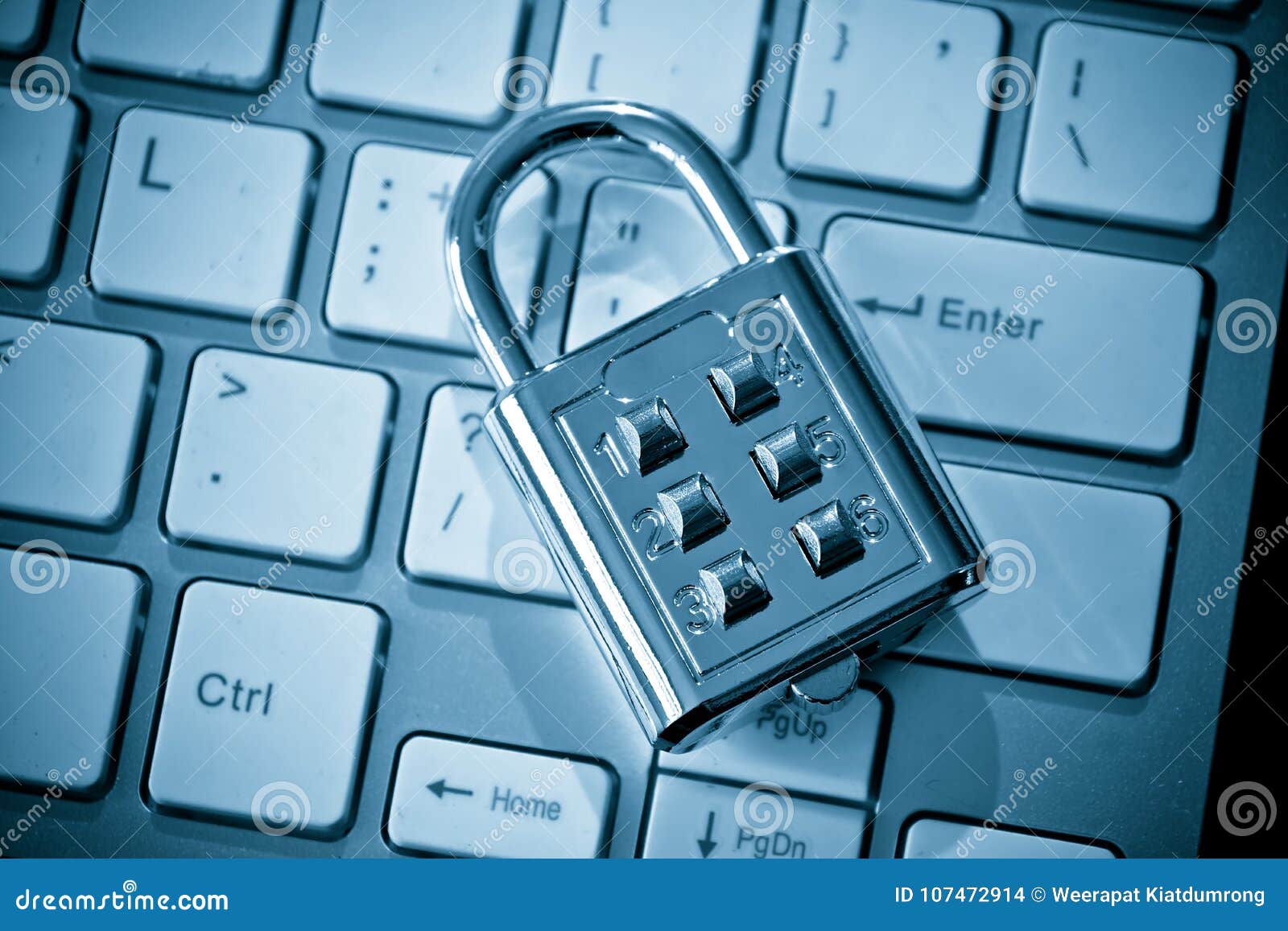 Security Lock on Computer Keyboard Stock Photo Image of control