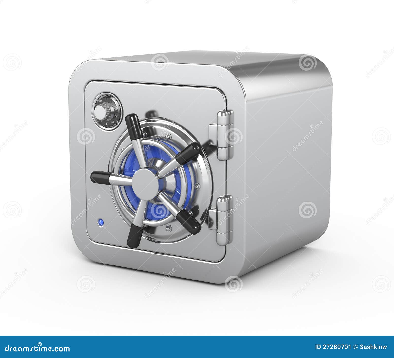 Security Metal Safe Bank Box Icon, Money Locker Safe Front View With Open Door Stock