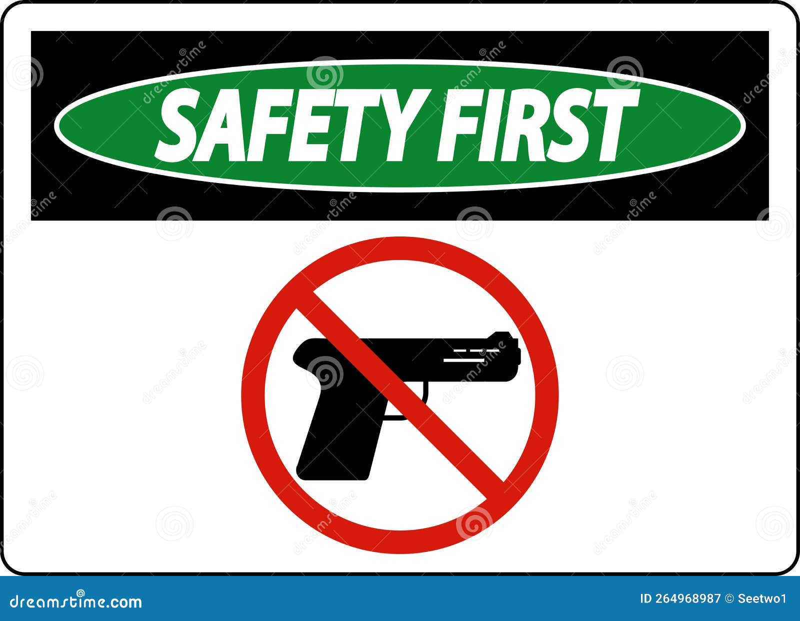 Security Safety First Sign on White Background Stock Vector