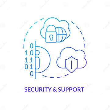 Security and Support Blue Gradient Concept Icon Stock Vector ...