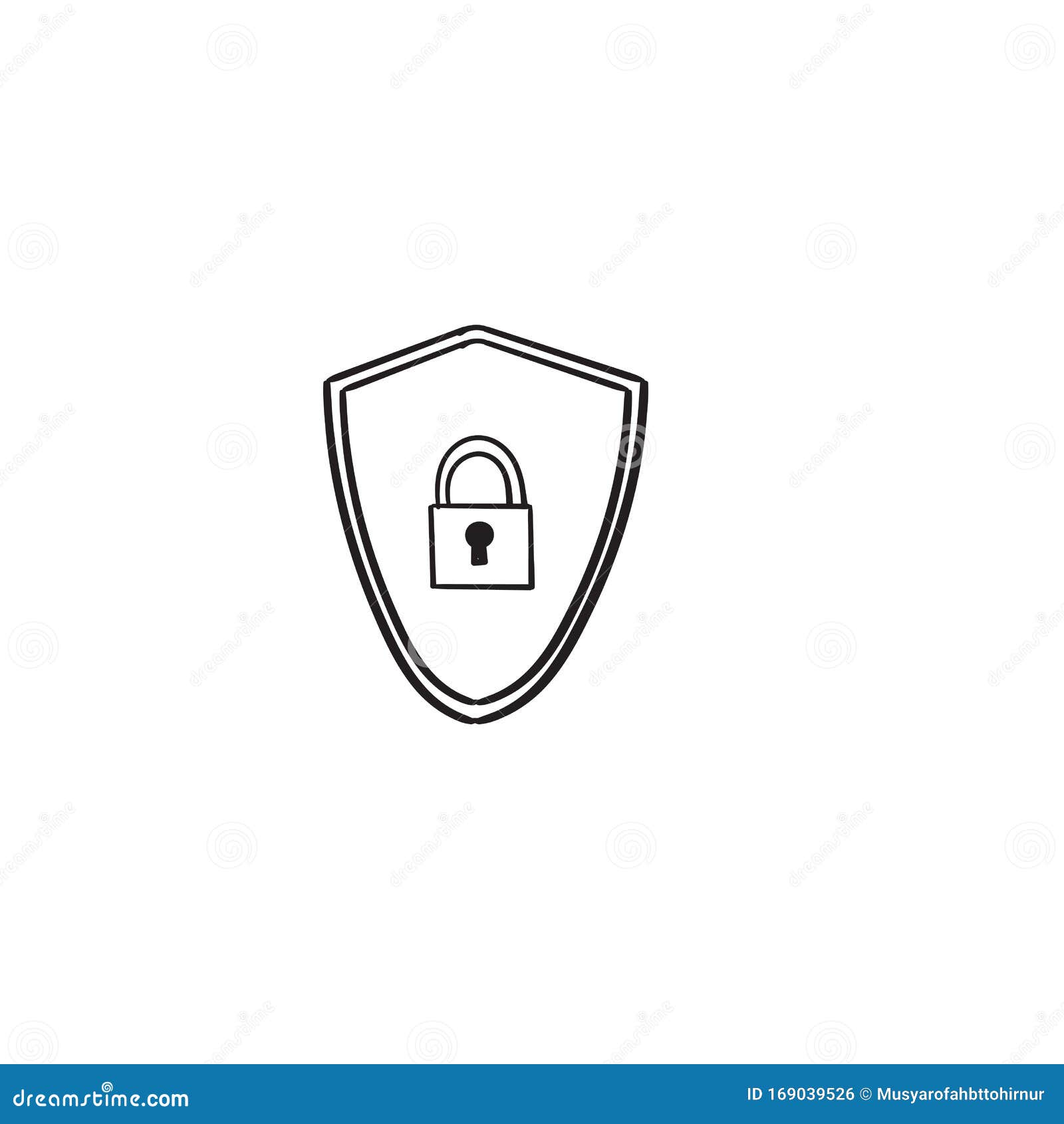 Security Vector Icon Illustration with Handdrawn Style Vector Stock