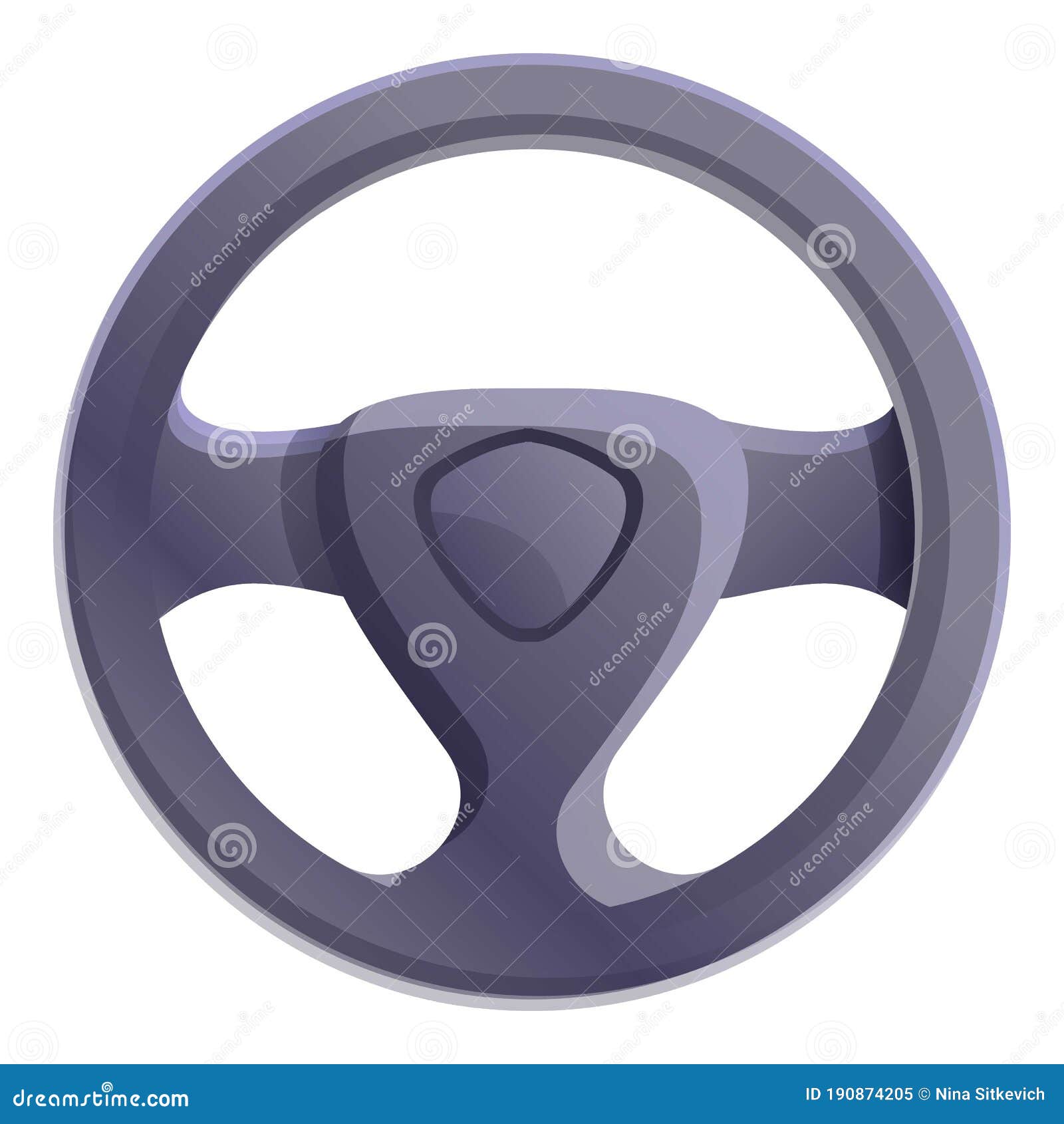 Sedan Car Steering Wheel Icon, Cartoon Style Stock Vector