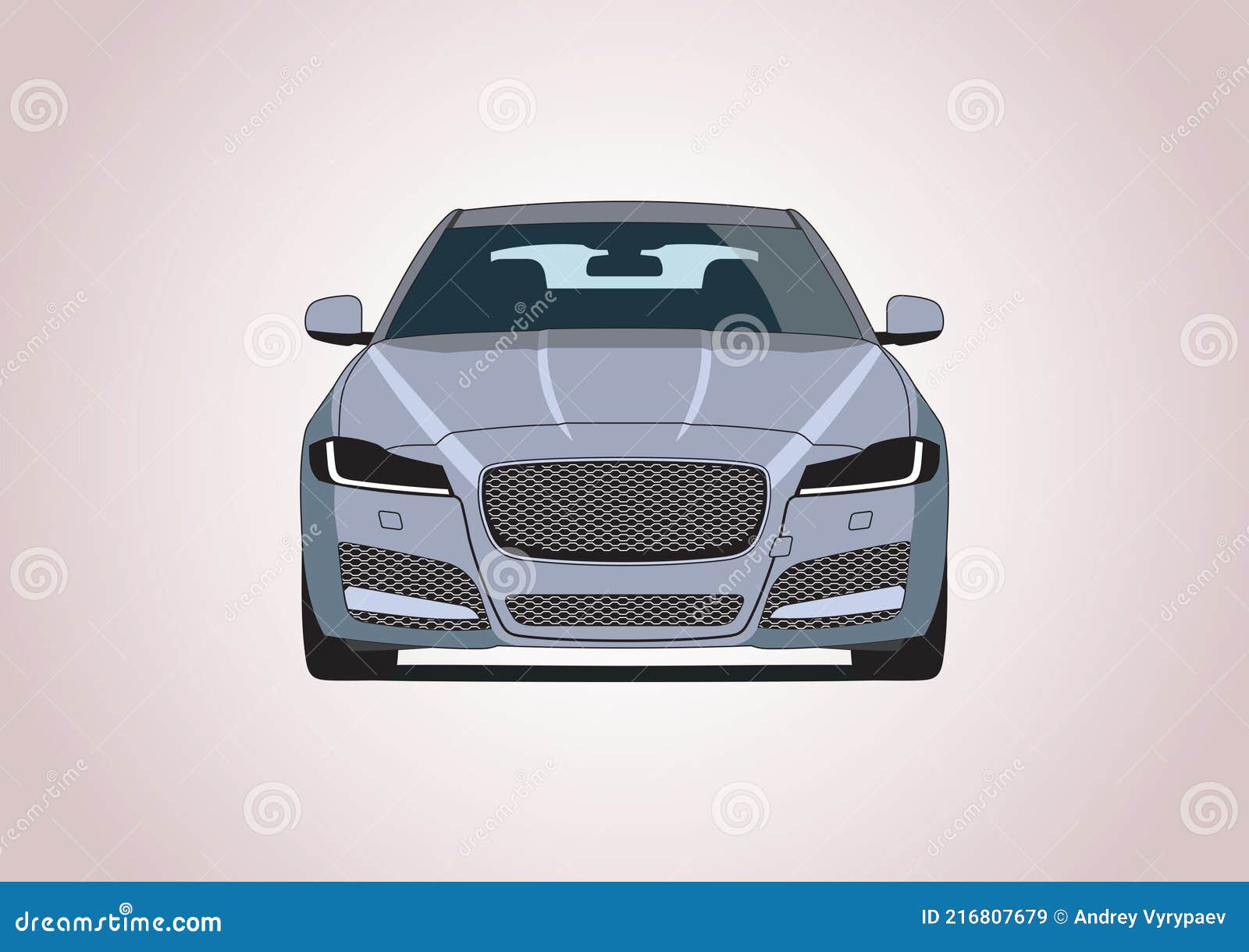 Sedan front view stock vector. Illustration of auto - 216807679