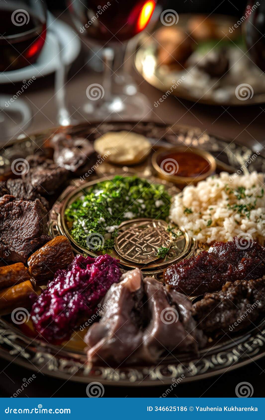 seder plate close-up with labels