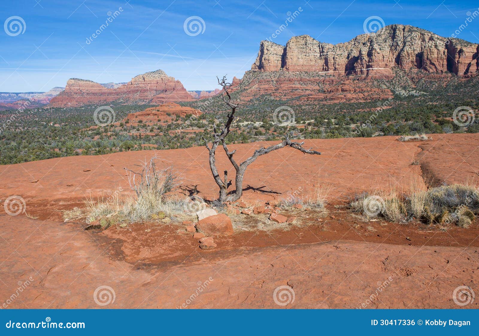 Bereichslandschaft Sedona Arizona mit Klippen des roten Sandsteins.