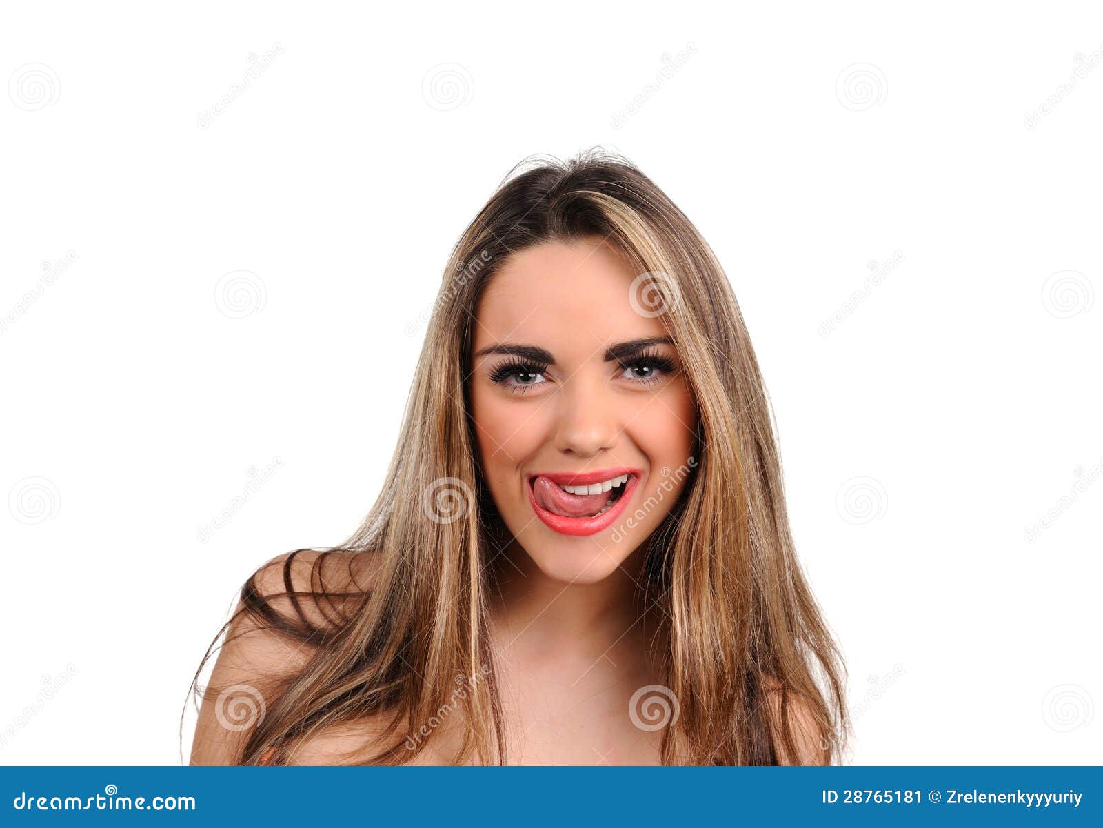 Seductive girl with tongue stock image. Image of desire - 28765181