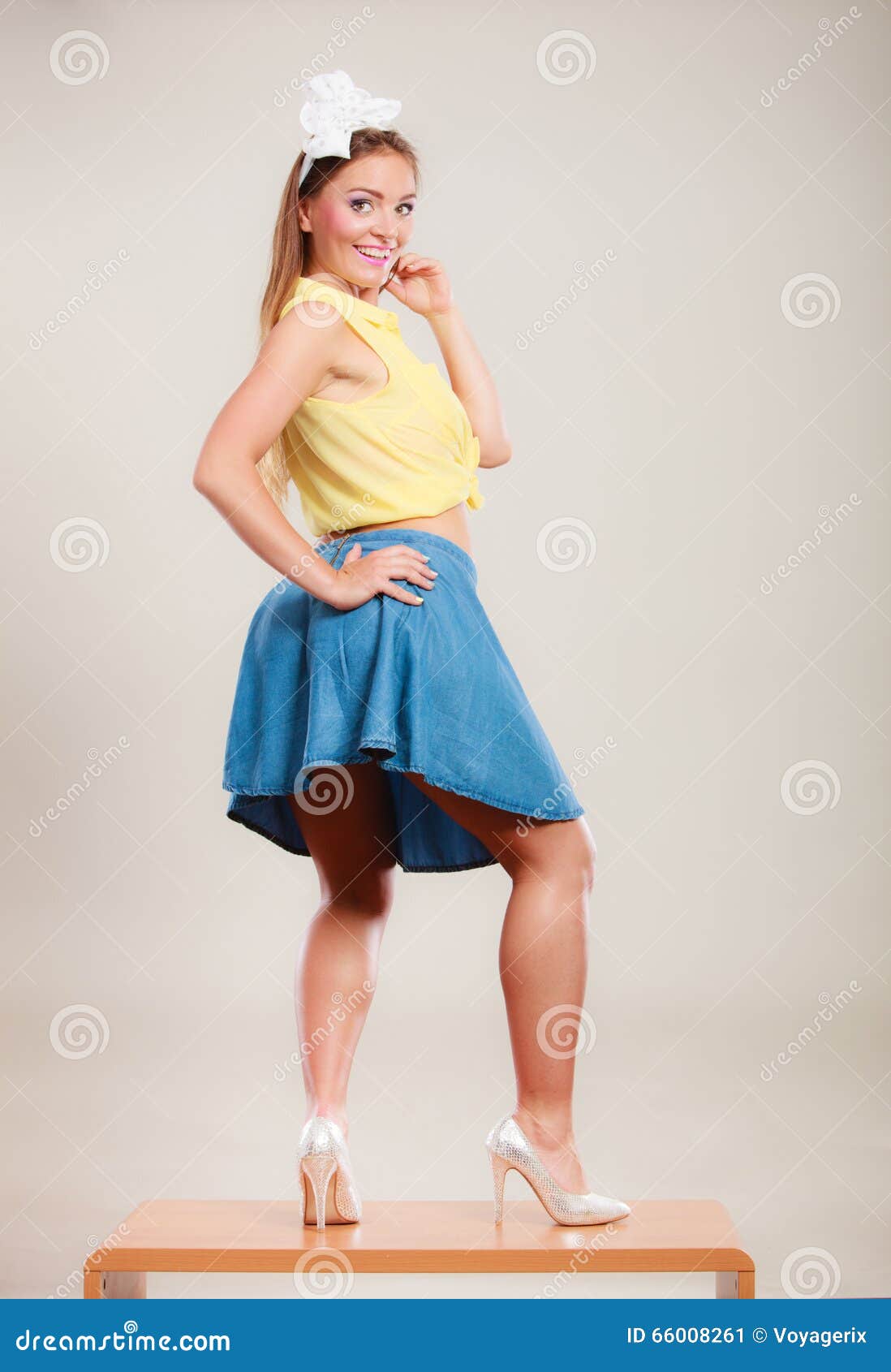 Seductive Pin Up Woman Girl Dancing On Table Stock Image Image Of Pinup Young 66008261 
