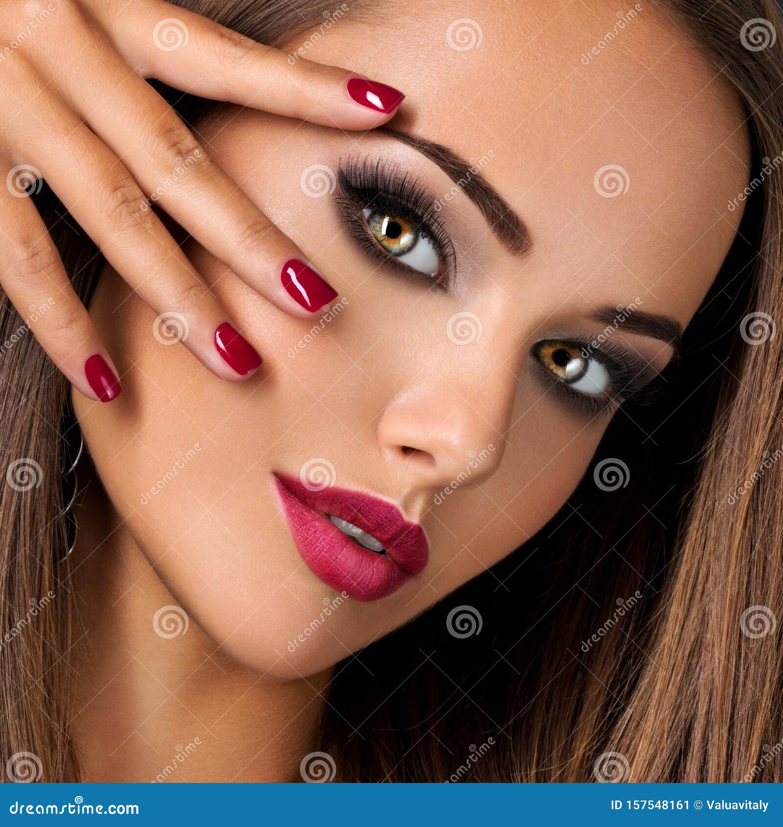 Gorgeous Woman Posing Seductive Red Lingerie Attractive Seduce Beauty Curly  fotos, imagens de © Oleg.Ermak88 #537457832