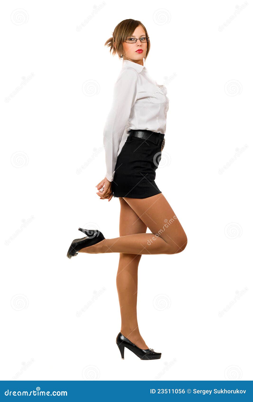 Seductive Young Woman In A Black Skirt Royalty Free Stock Image Image