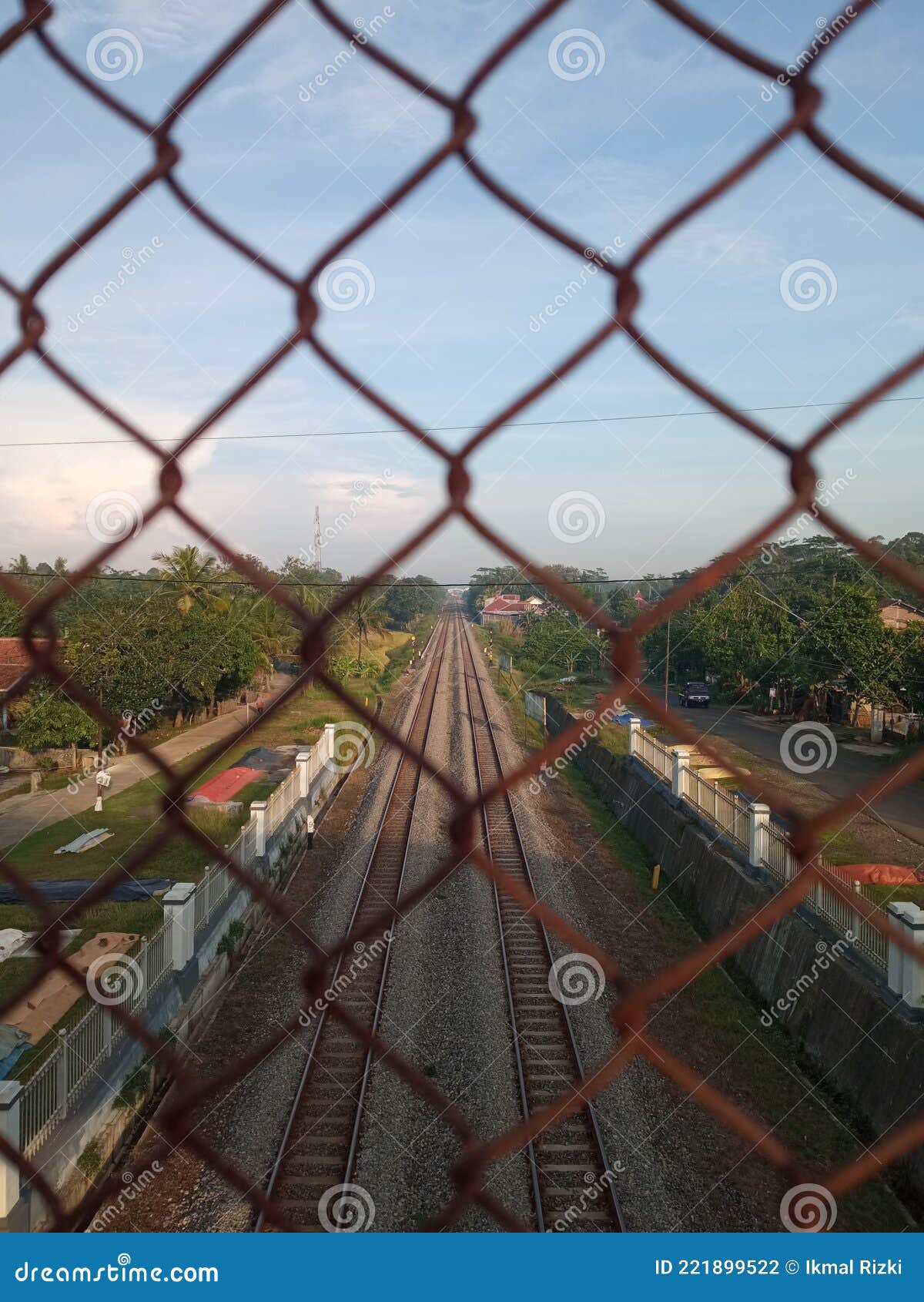 See the Train Tracks from the Height of the Bridge Stock Photo Image