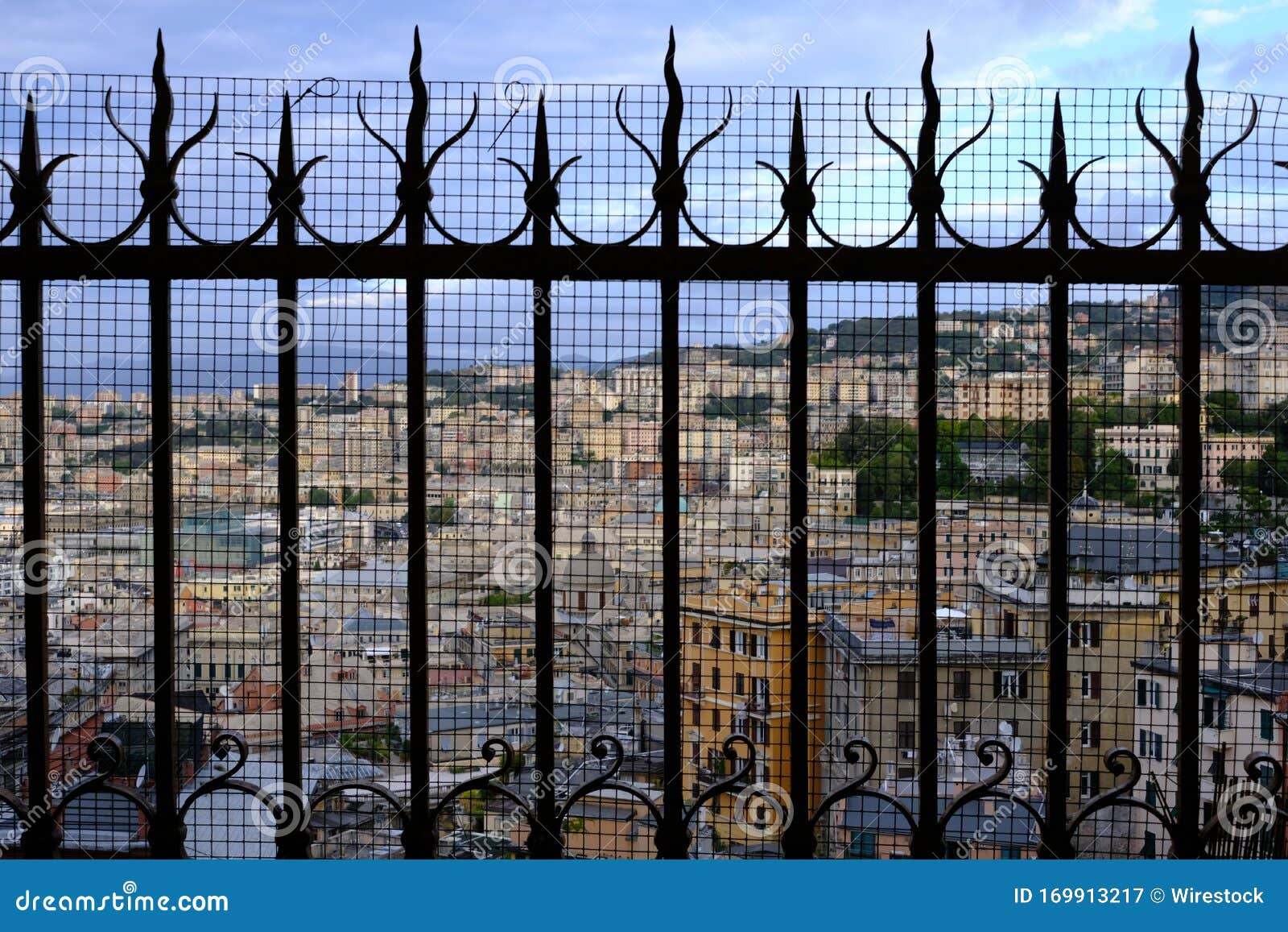 a see trough fence on top of a city